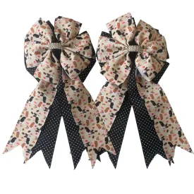 * Show Bows: Corgis on Black Swiss Dot 💗
