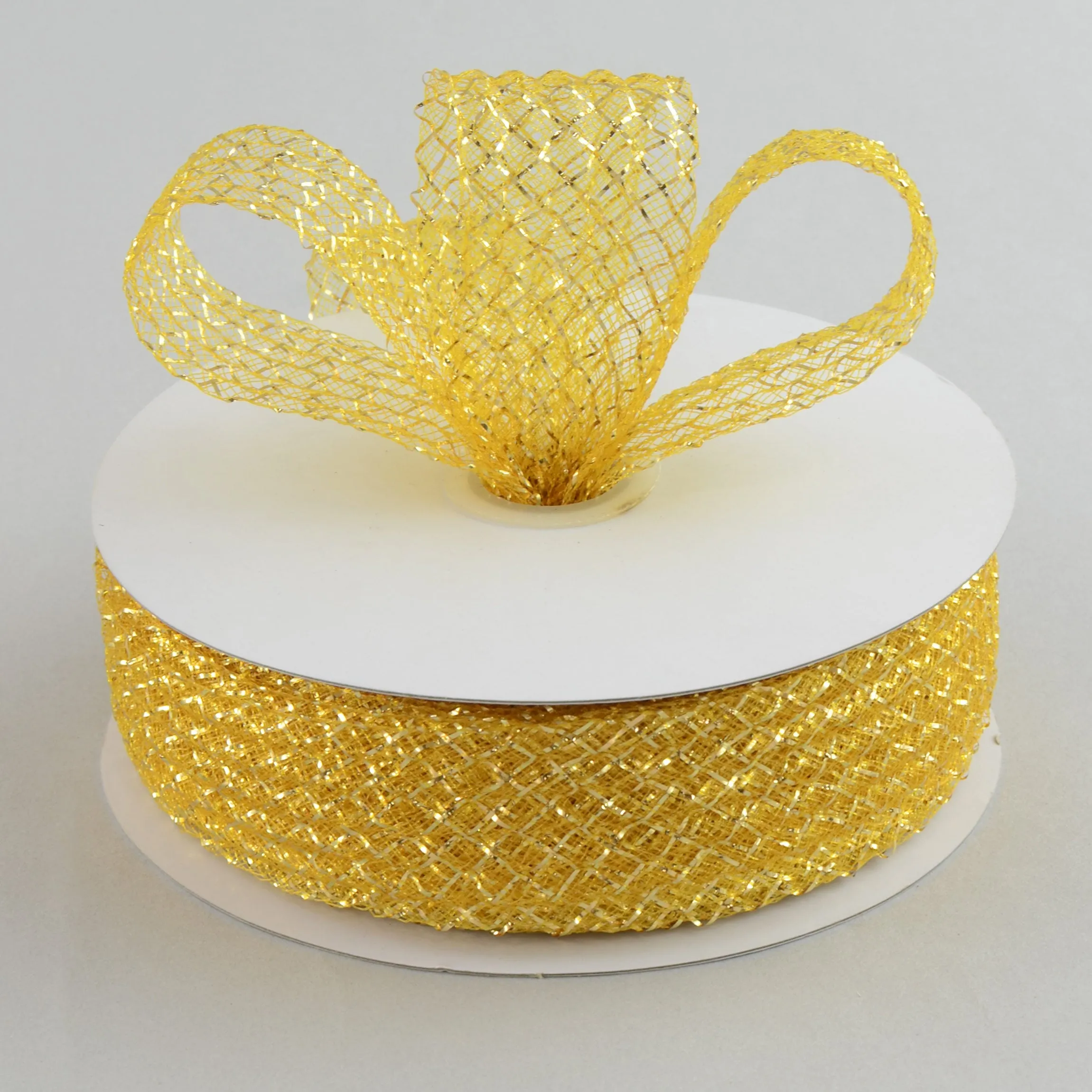 1.5" Deco Flex Mesh Ribbon: Metallic Gold (30 Yards)