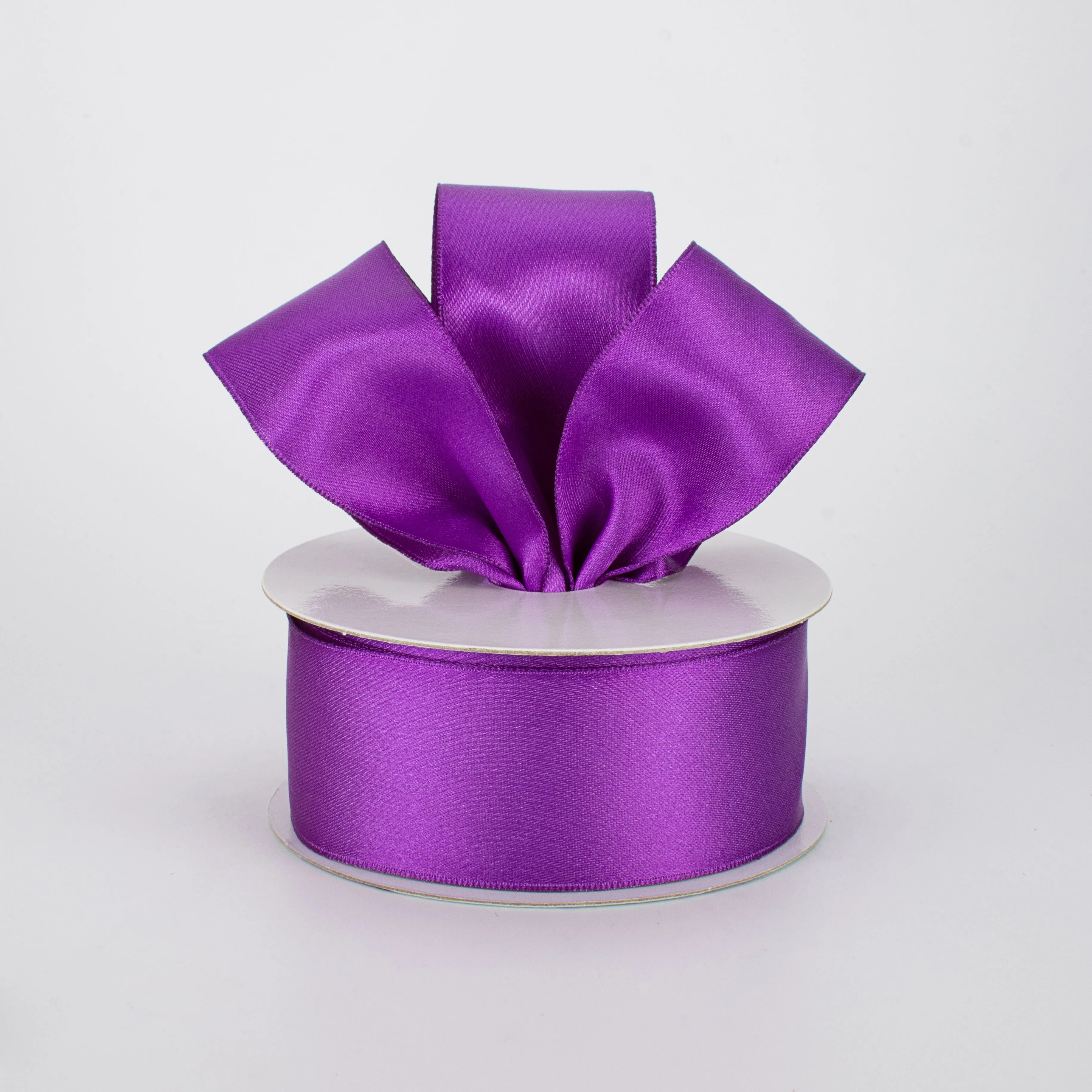 1.5" Double Face Satin Wired Ribbon: Purple (10 Yards)