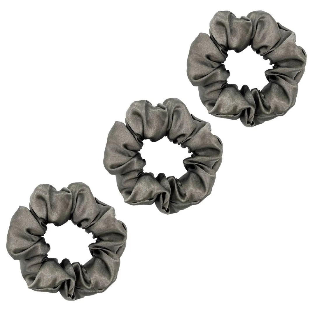 3 Pack Premium Mulberry Silk Scrunchies - Pink - Medium