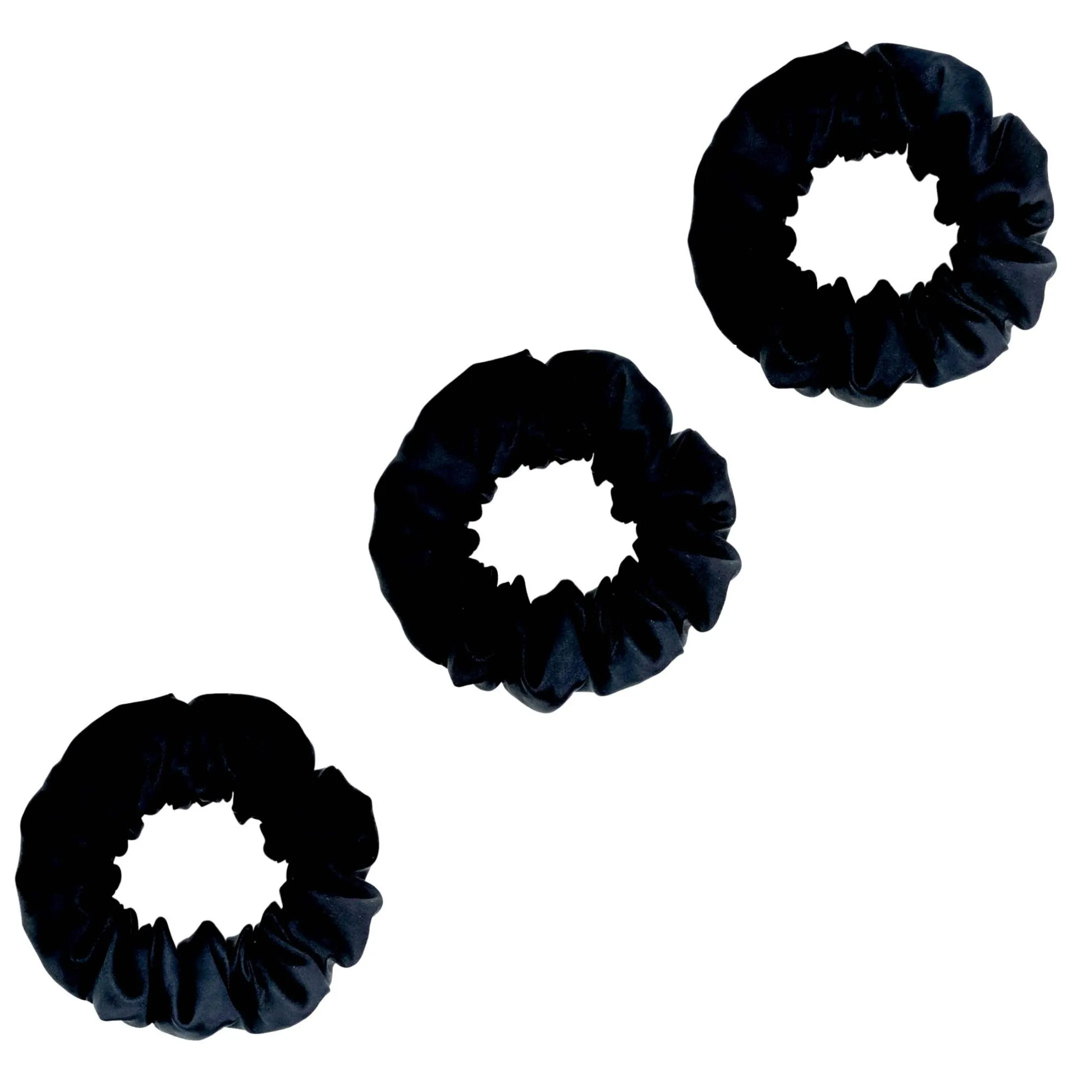 3 Pack Premium Mulberry Silk Scrunchies - Pink - Medium
