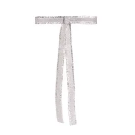 6Pk Silver Tinsel Bows