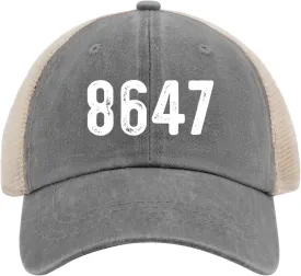 8647 Hat Trucker Hat Men Vintage Mesh Baseball Cap for Summer