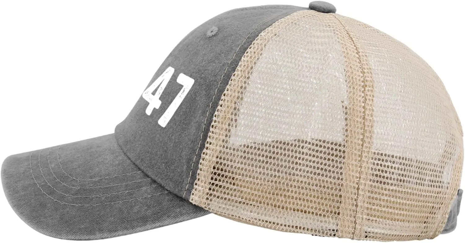 8647 Hat Trucker Hat Men Vintage Mesh Baseball Cap for Summer