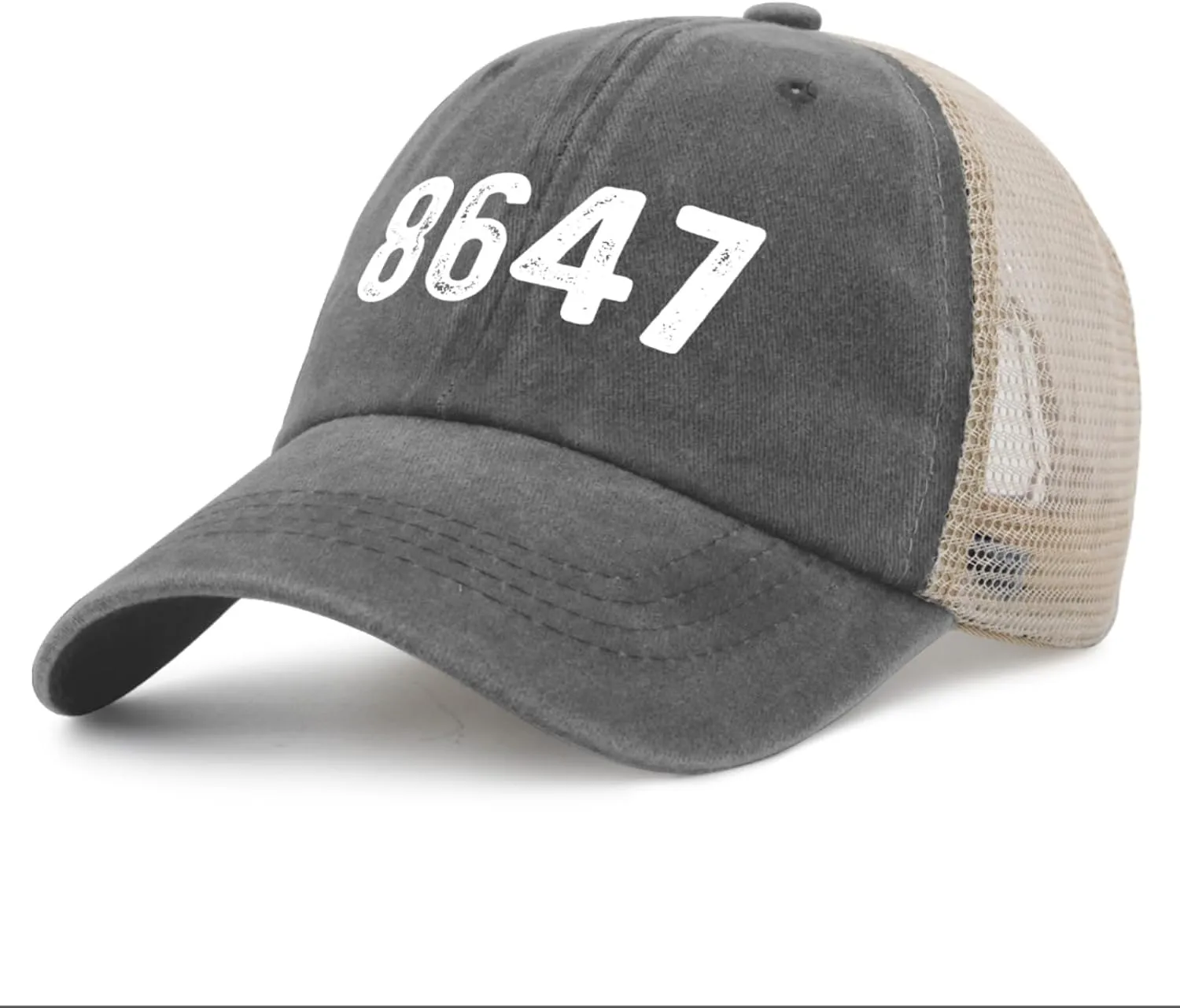 8647 Hat Trucker Hat Men Vintage Mesh Baseball Cap for Summer