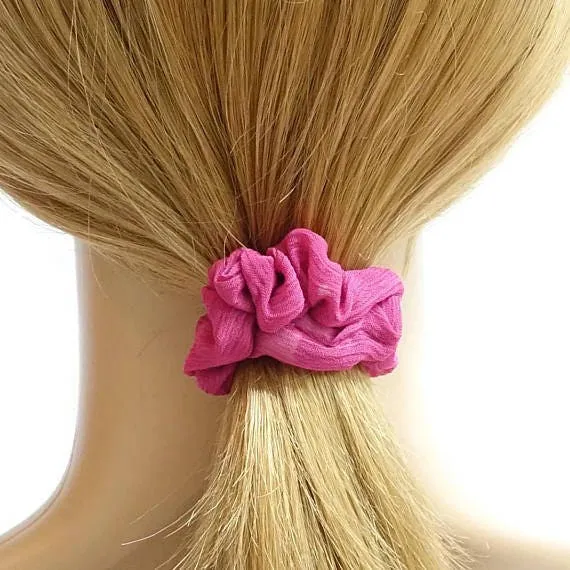 A set of 5 Mini Chiffon Scrunchies Set Solid Color scrunchy Ponytail Holder scrunchie pack for women