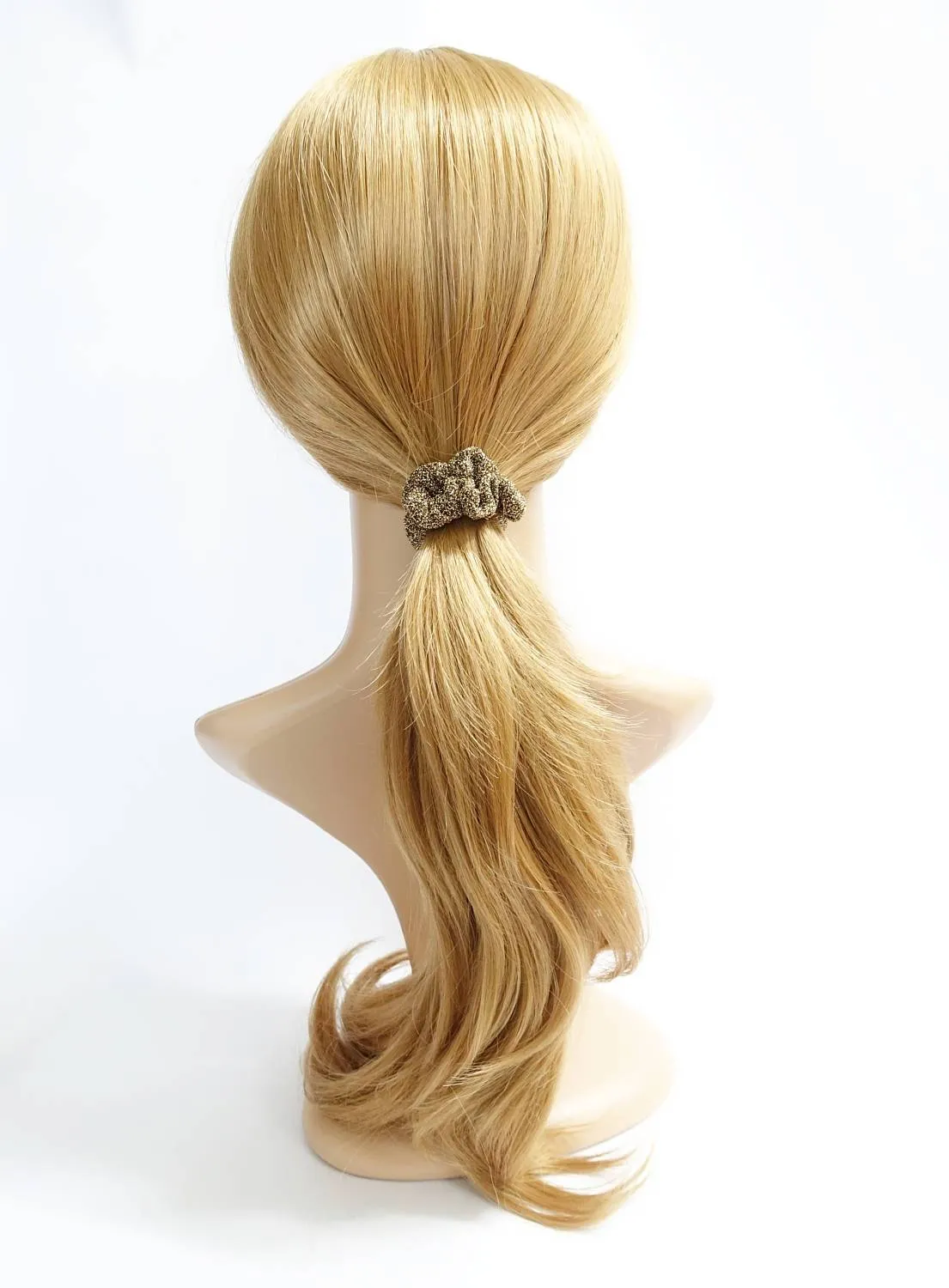A Set of 5 thin scrunchies Pearl Glittering Mini Thin hair tie Set Women scrunchie pack