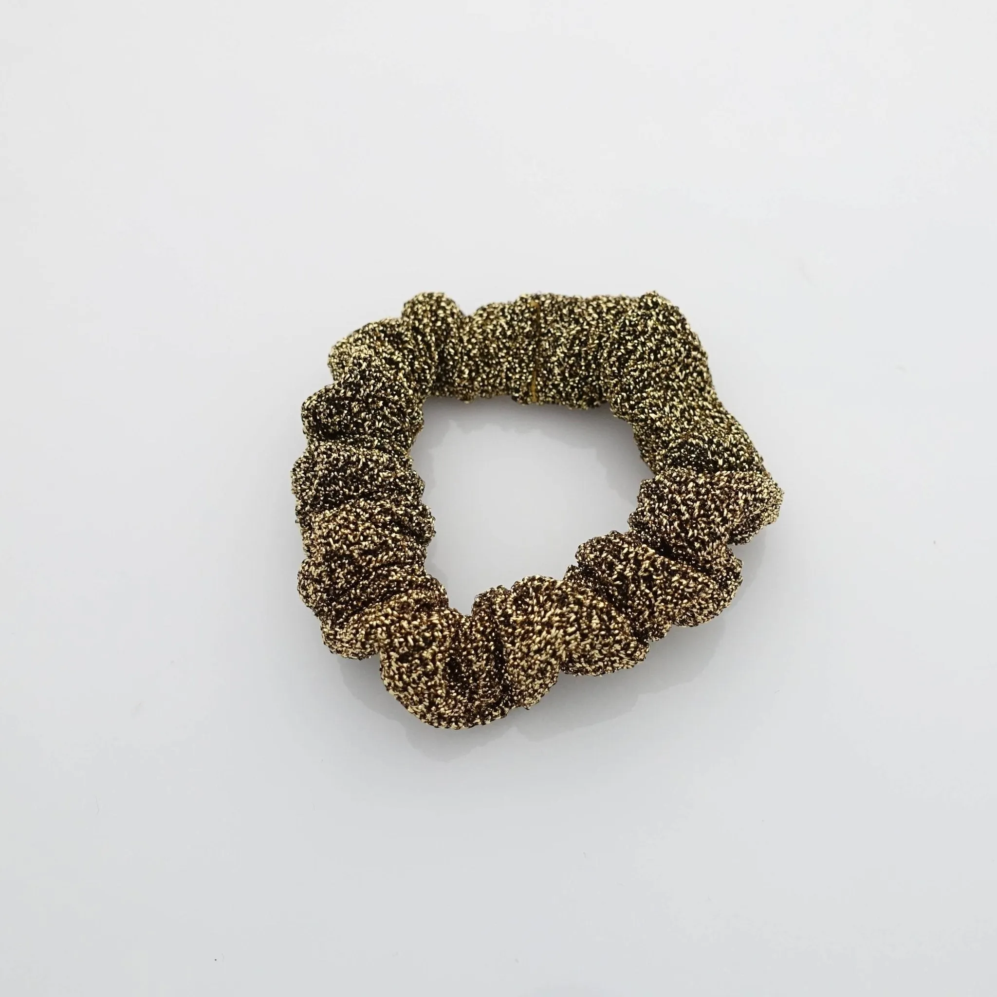 A Set of 5 thin scrunchies Pearl Glittering Mini Thin hair tie Set Women scrunchie pack