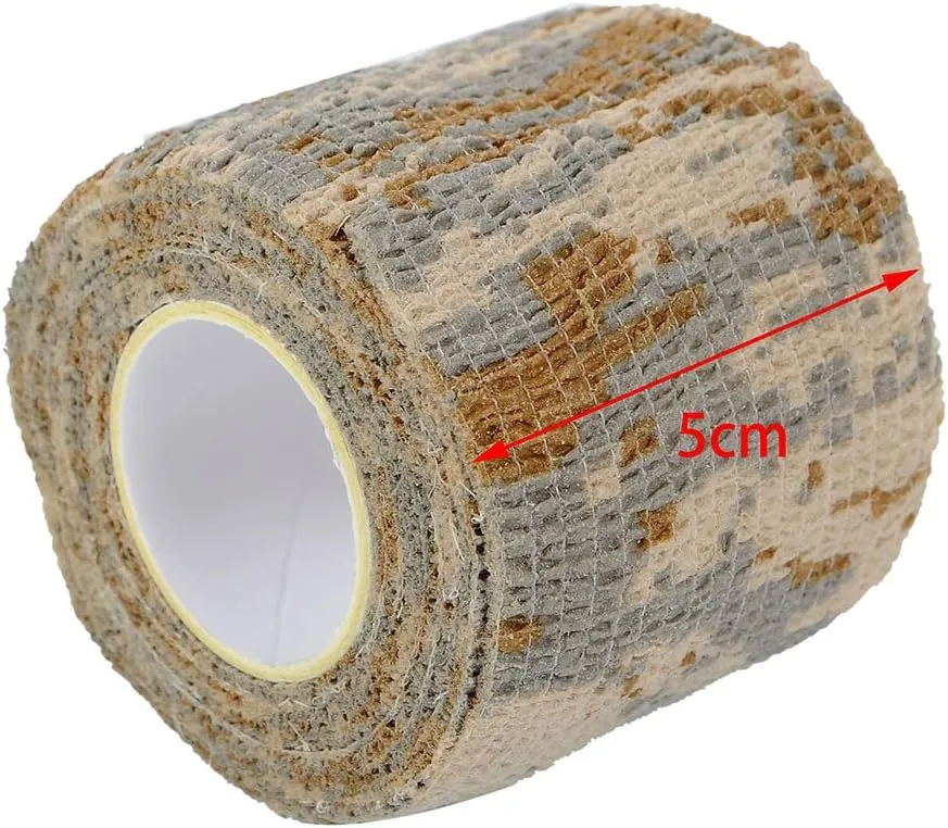 AIRSSON 6 Rolls Camo Tape Camouflage Form Wrap 1.96'' x 177'' Self-Adhesive Camo Stretch Bandage for Flashlights Bicycle Camera