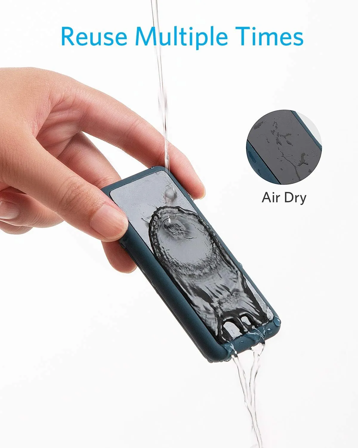 Anker Cable Management - Magnetic Cord Keeper, 5 Clips for Lightning & USB C / Micro Cables, Sticks to Wood, Marble, Metal, Glass (Blue, 2 Pack)