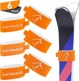 ASTRAEUS 6 Pack Ski Fastener Straps Adjustable Ski Wraps Ties Multi-Use Gear Organizer