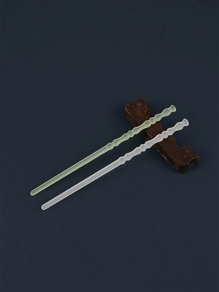 Bai Yu 白玉 White Jade Imitation Han Dynasty Unisex Crown & Hairstick Set