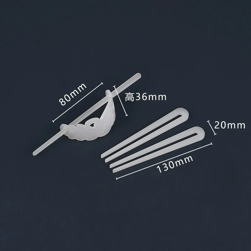 Bai Yu 白玉 White Jade Imitation Han Dynasty Unisex Crown & Hairstick Set