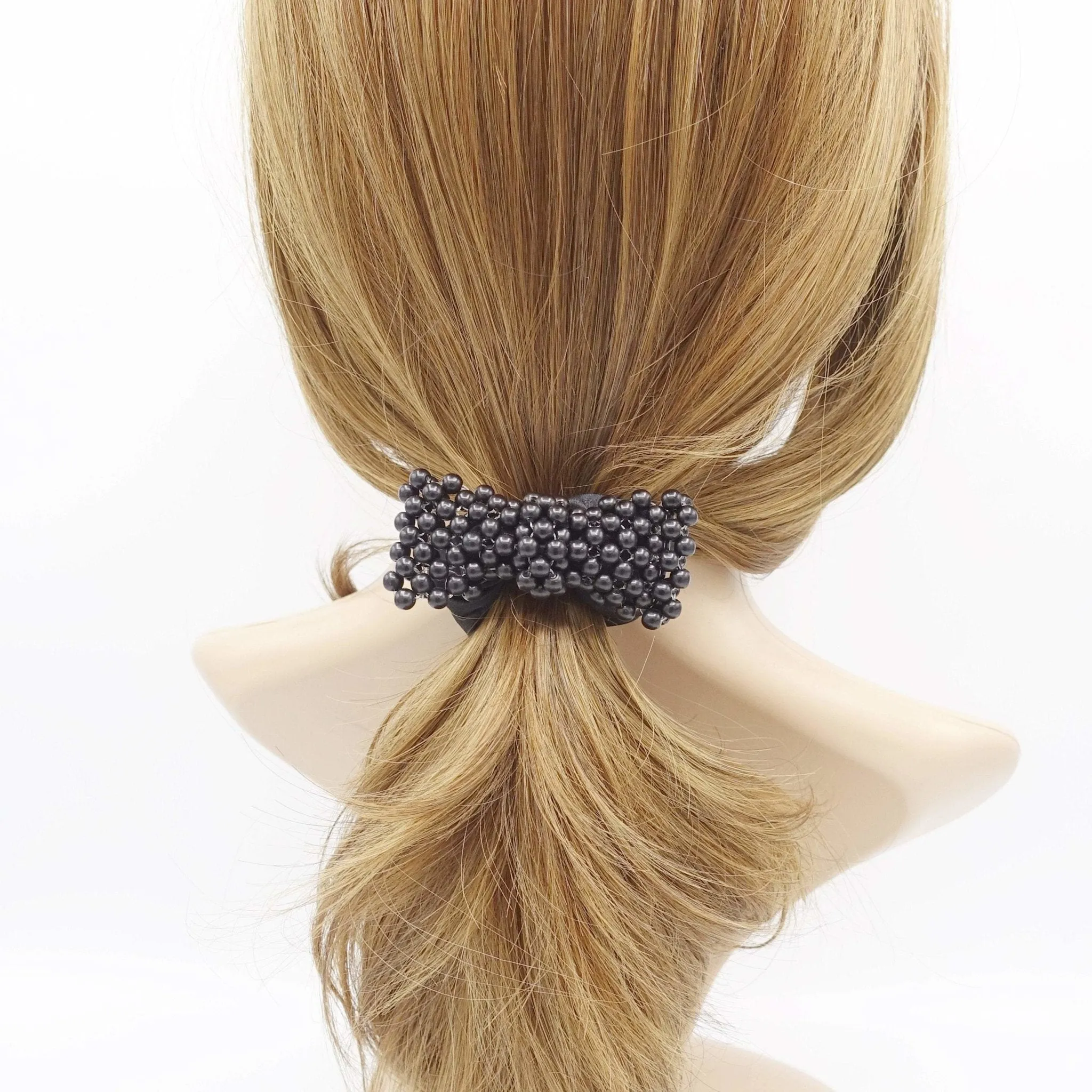 ball beaded bow satin scrunchies hair tie elastic hair tie for women