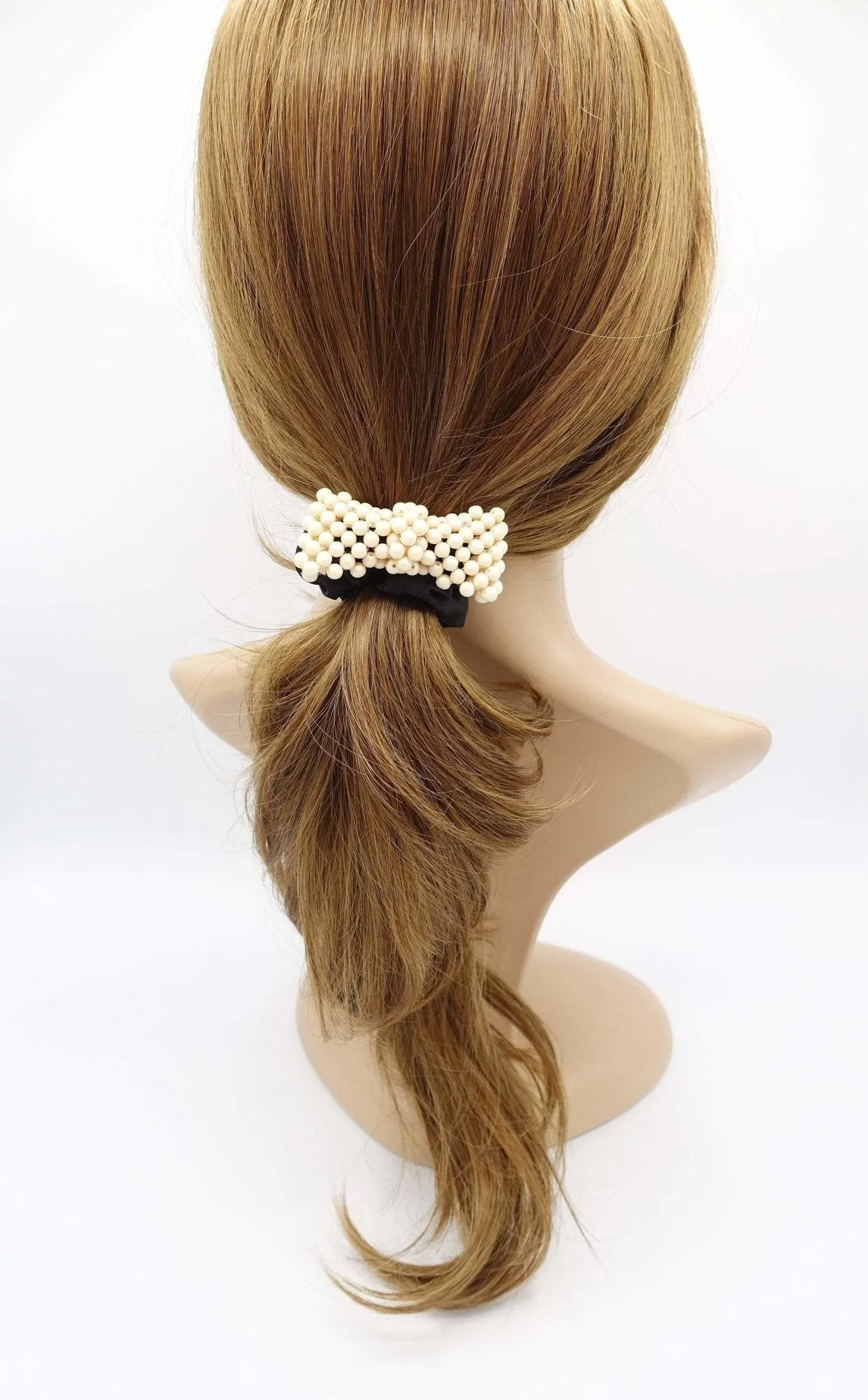 ball beaded bow satin scrunchies hair tie elastic hair tie for women