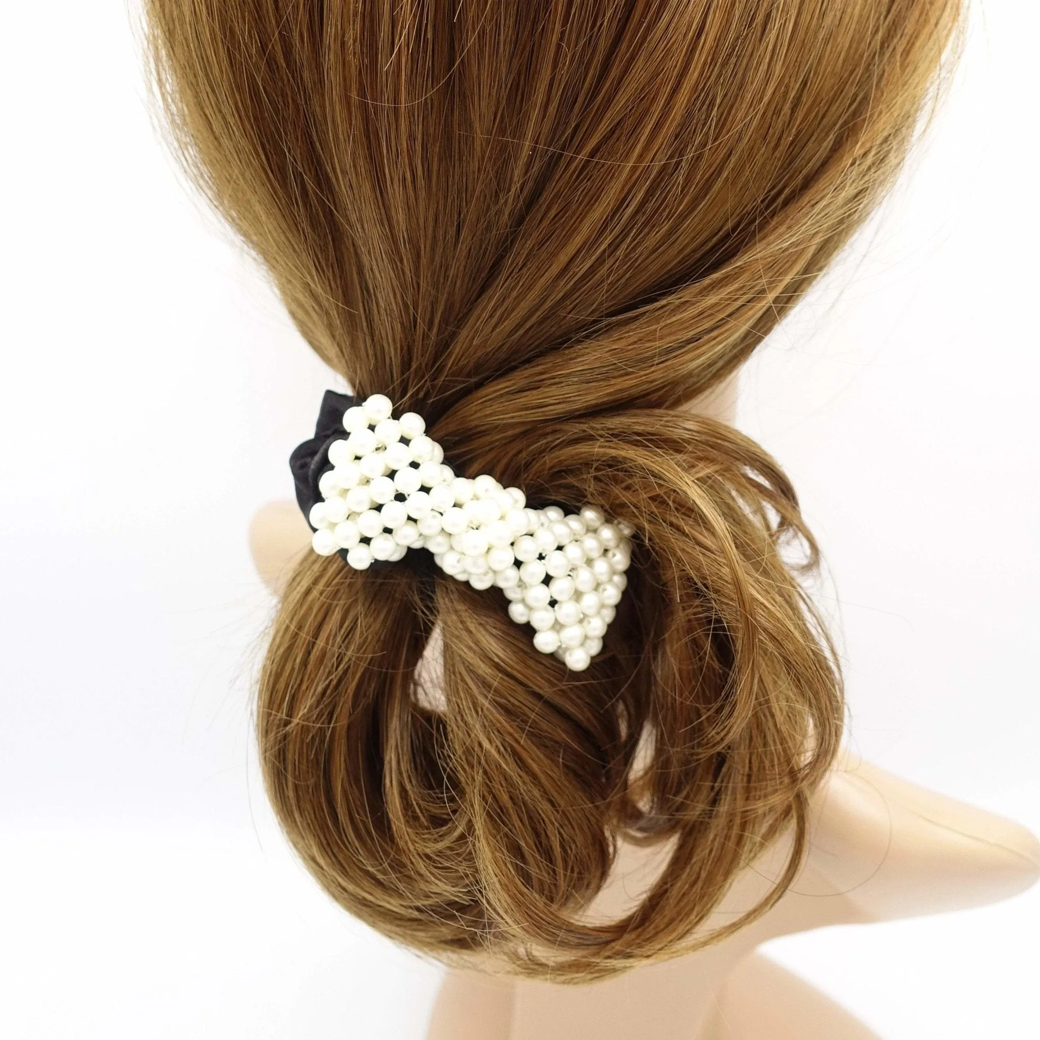 ball beaded bow satin scrunchies hair tie elastic hair tie for women