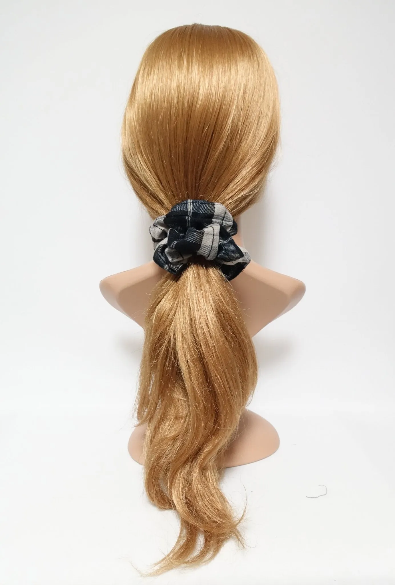 basic plaid check Fall Winter scrunchies casual women hair tie scrunchy