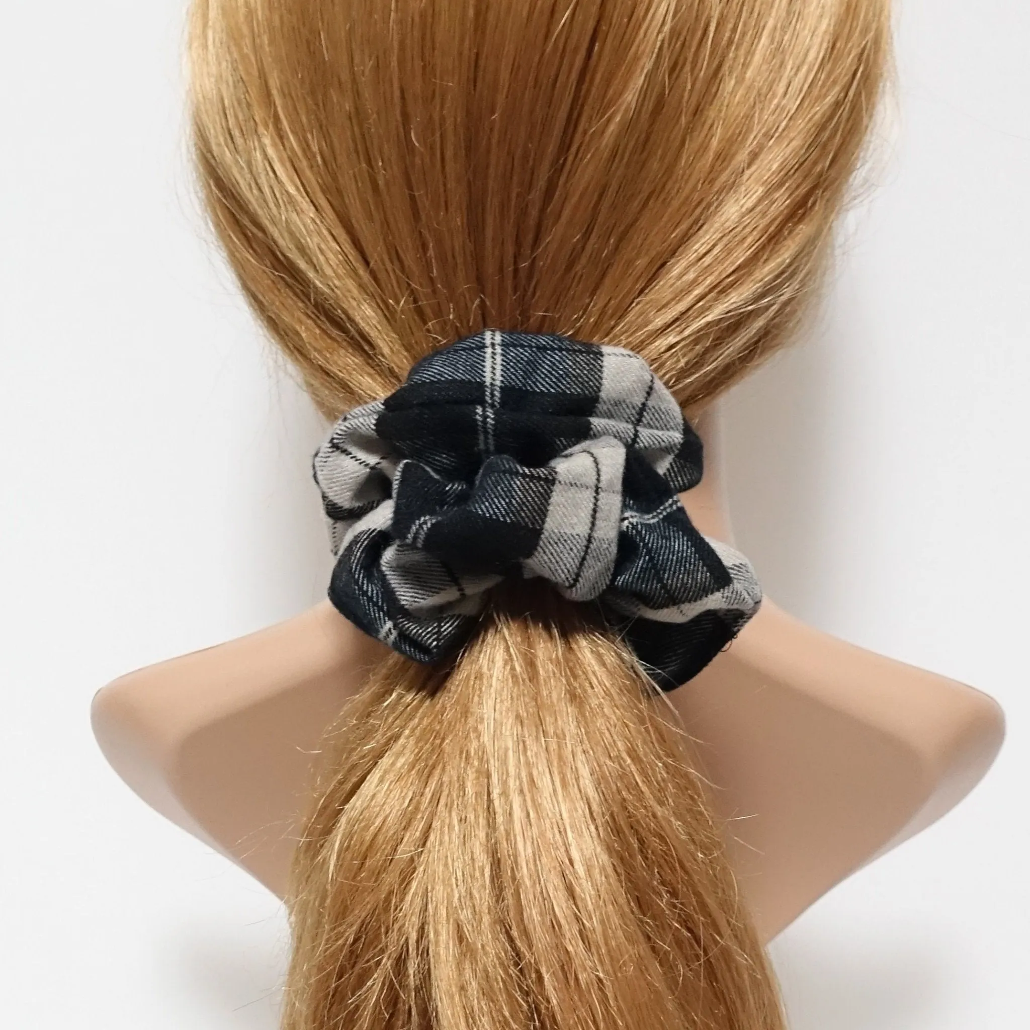 basic plaid check Fall Winter scrunchies casual women hair tie scrunchy