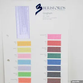 Berisfords Gingham Ribbon: Sample Card