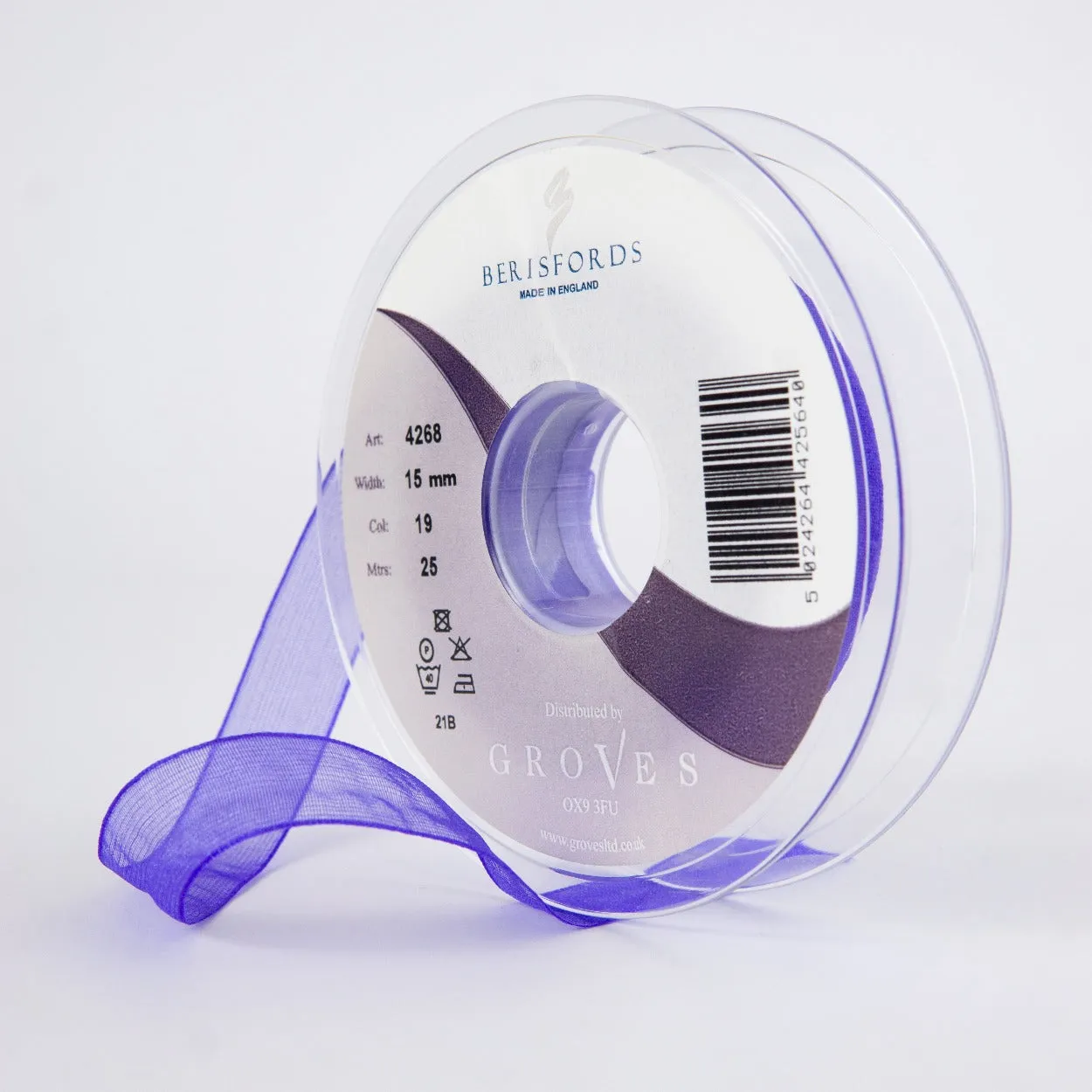 Berisfords Super Sheer Ribbon 25m - PURPLE