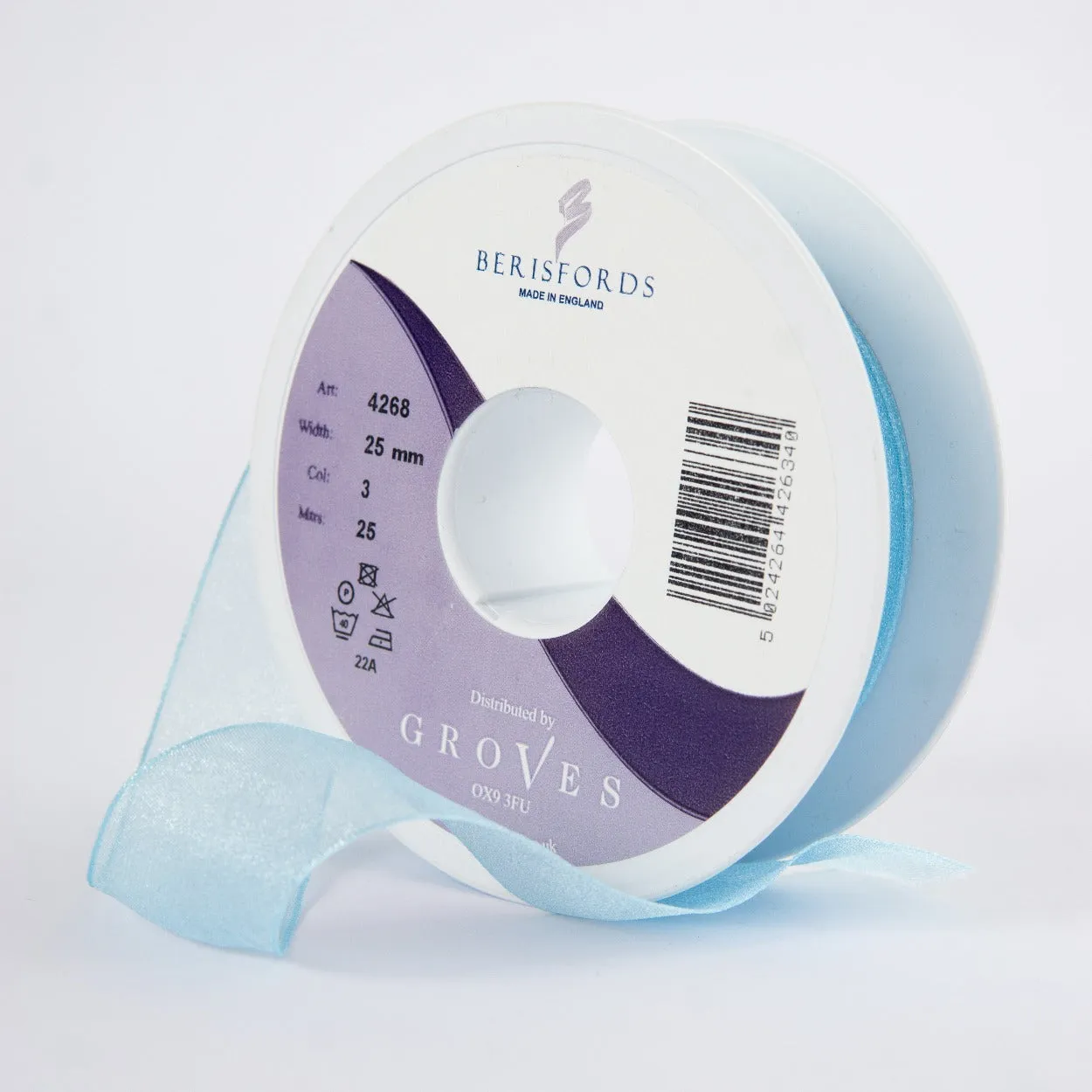 Berisfords Super Sheer Ribbon 25m - SKY BLUE