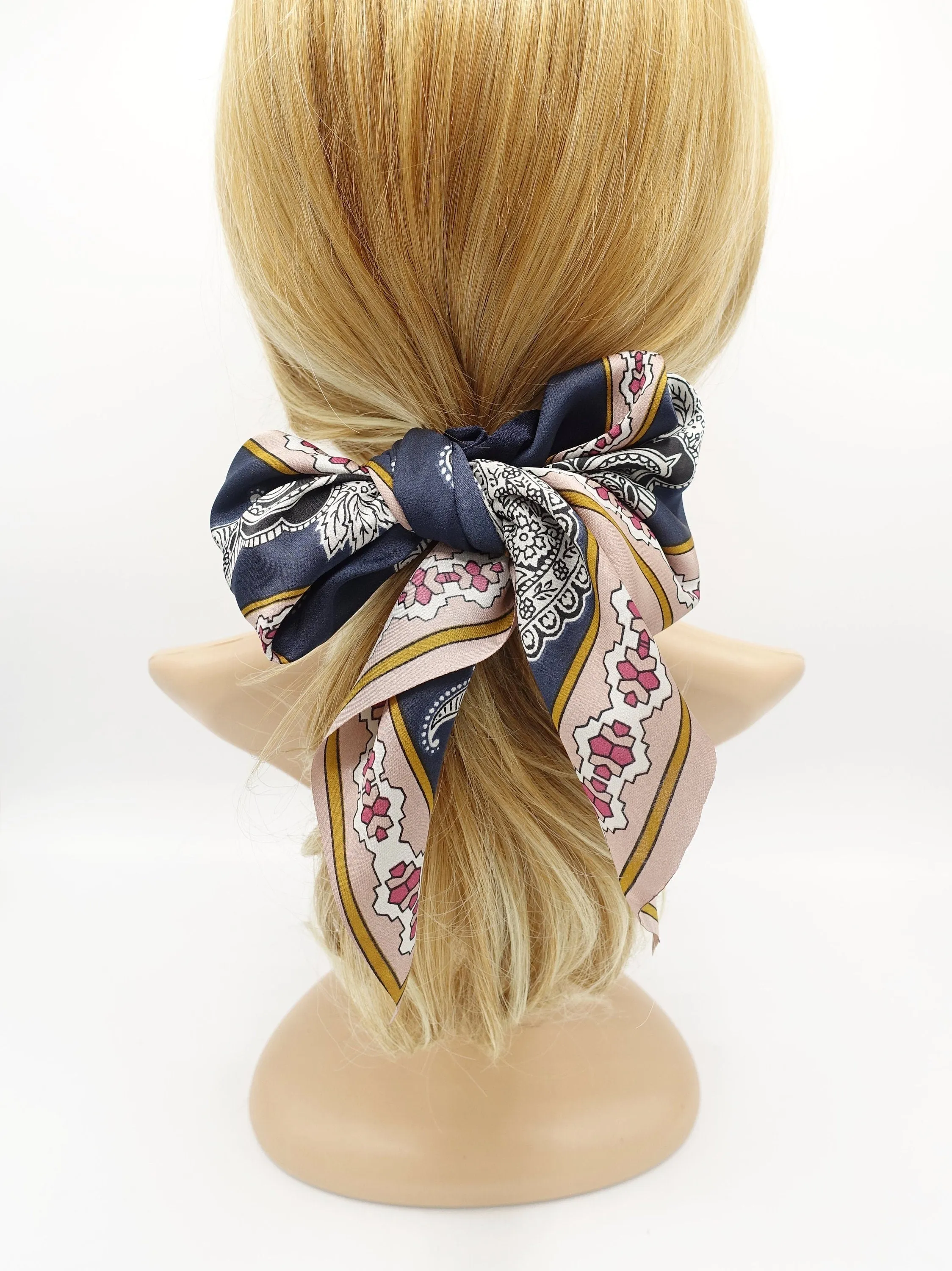 big paisley scarf scrunchies satin knot hair elastic scrunchie for women