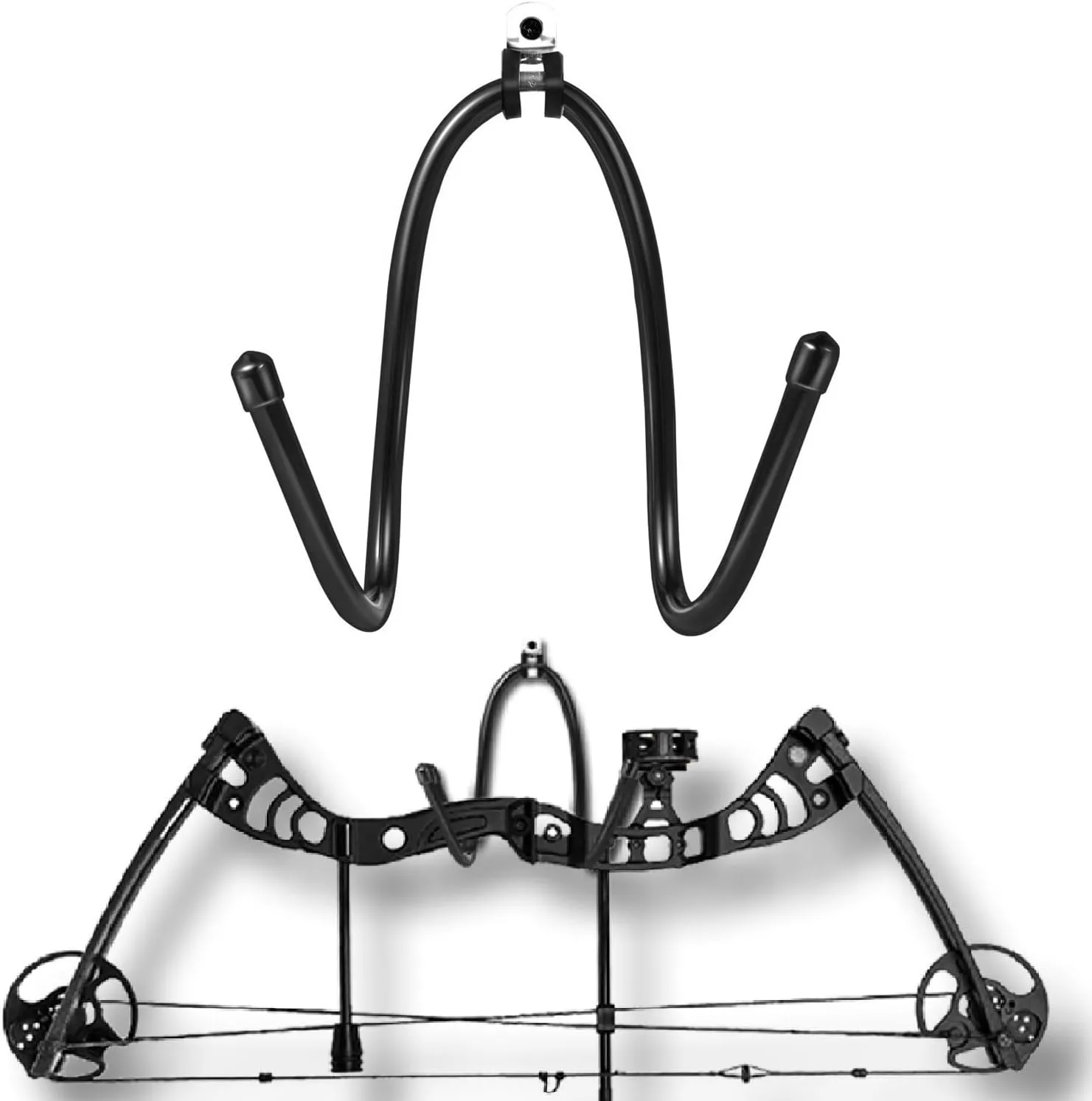 Bow Hanger Display Archery Rack Bow Wall Mount Holder Wall Hook Stand Bow Hold up to 22 Lbs Rubber Protection and No Scratches