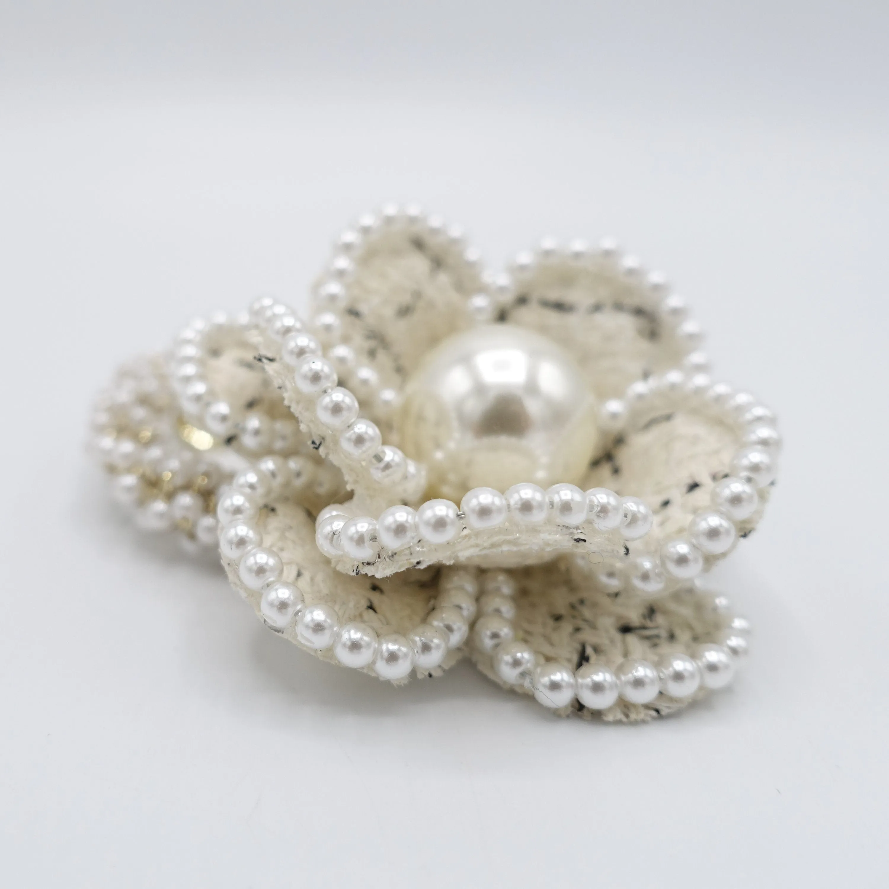 camellia scrunchies, pearl flower hair ties, flower scrunchies for women