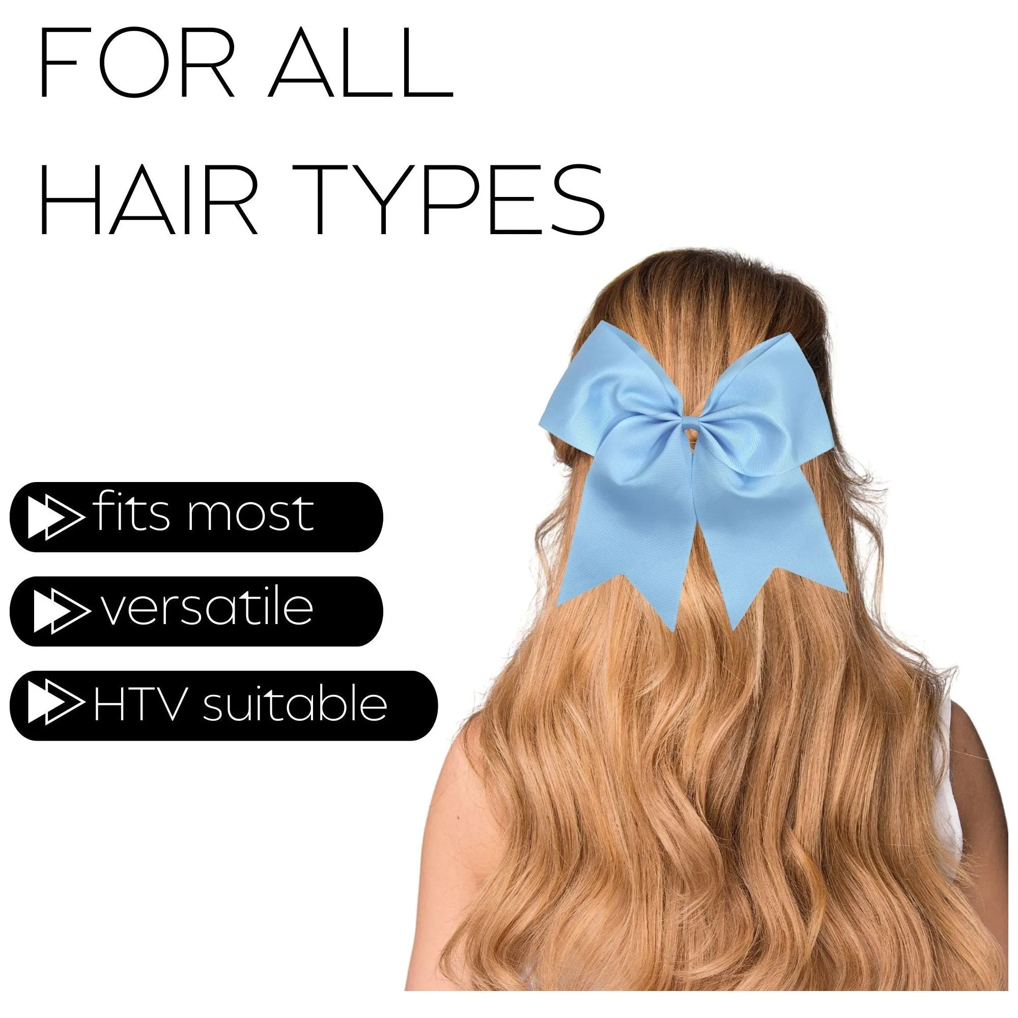 Carolina Blue Cheer Bows - 10 Pack