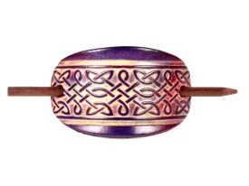 Celtic Interlace Leather Hair Barrette