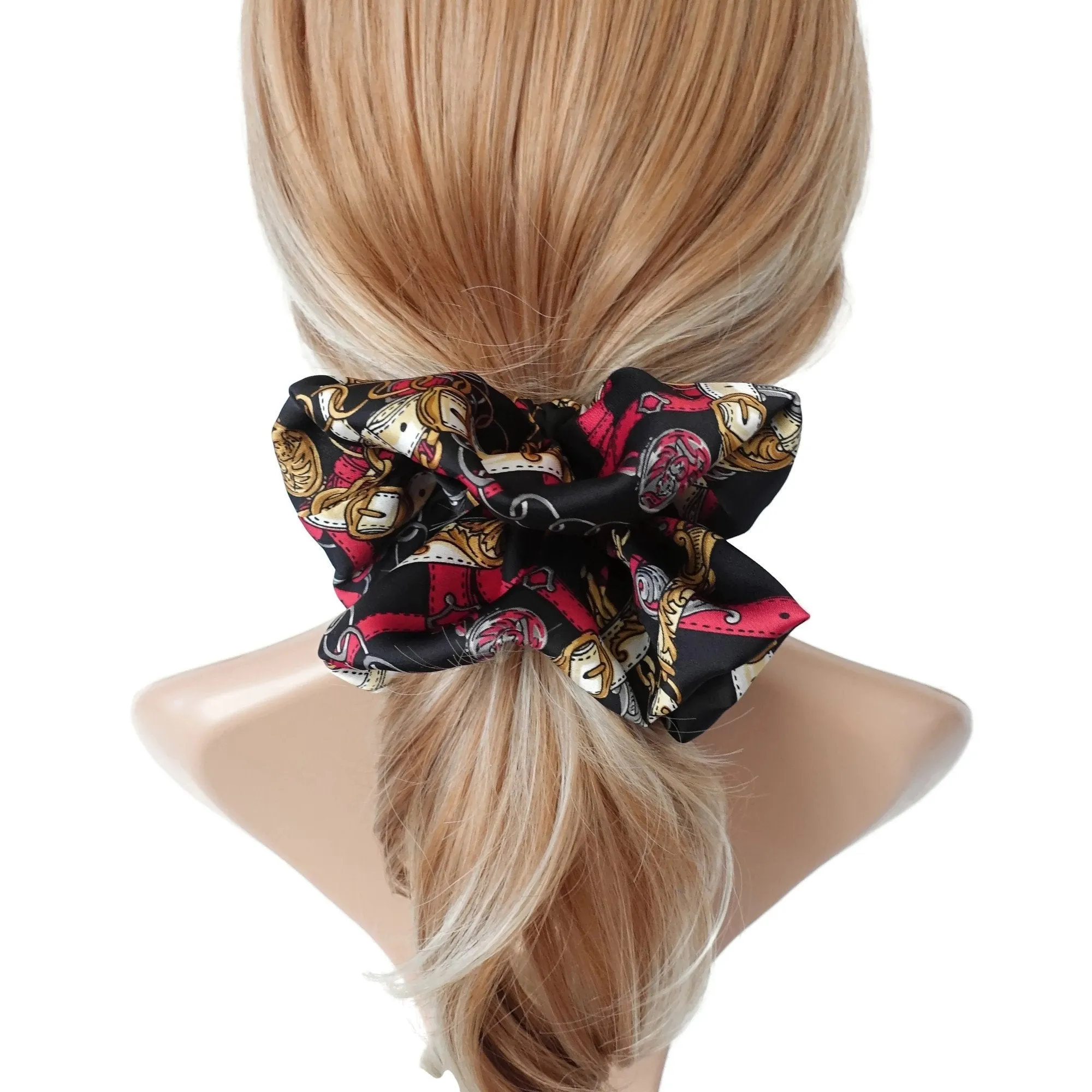 chain print oversized scrunchies large scrunchie stylish women hair ties