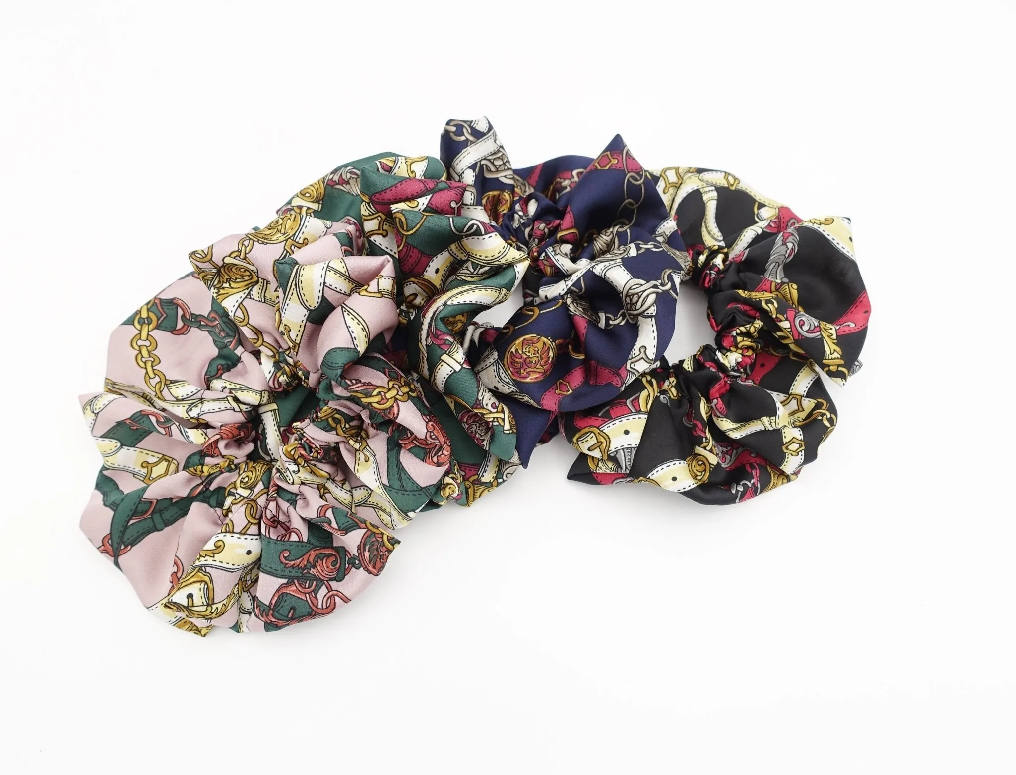 chain print oversized scrunchies large scrunchie stylish women hair ties
