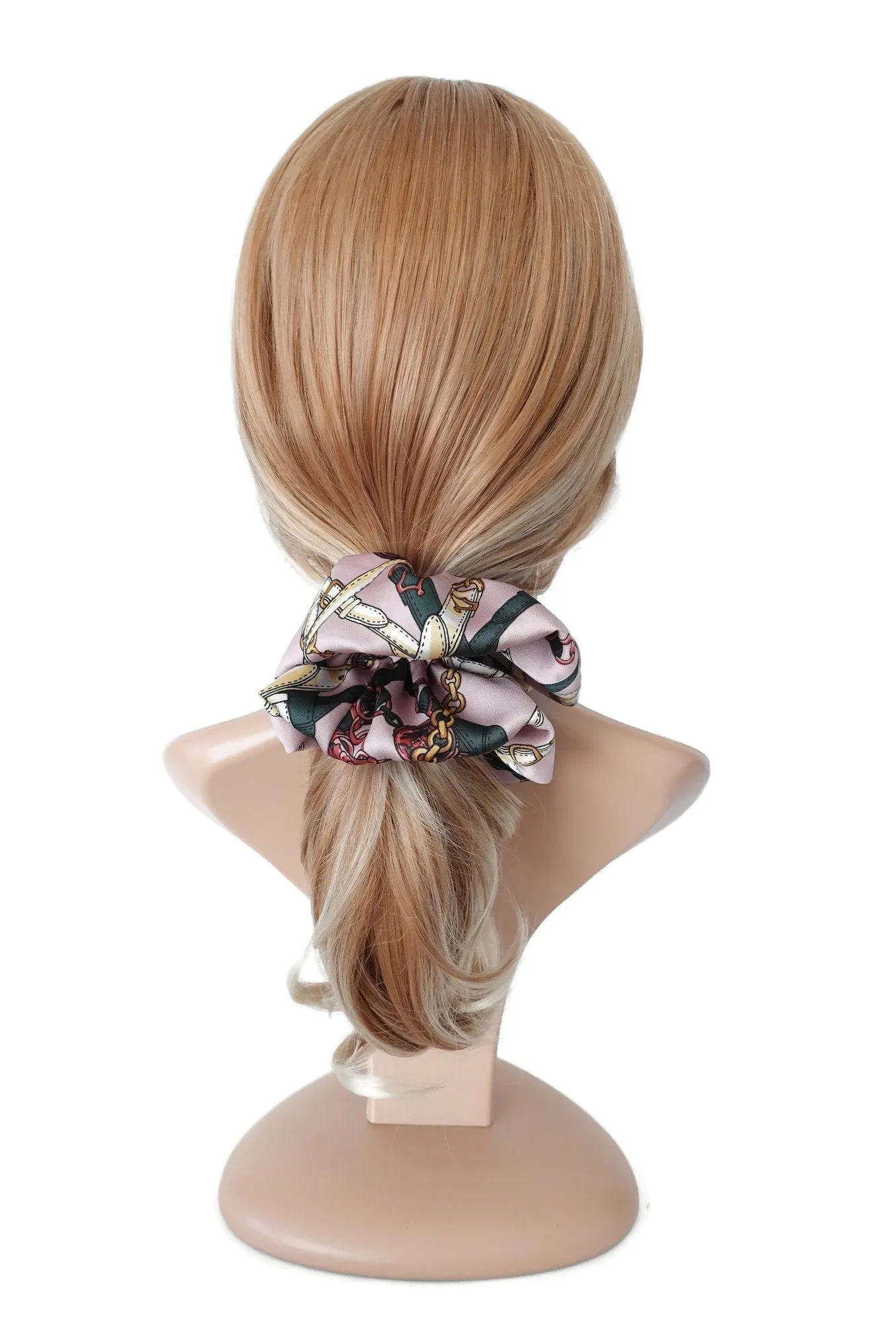 chain print oversized scrunchies large scrunchie stylish women hair ties