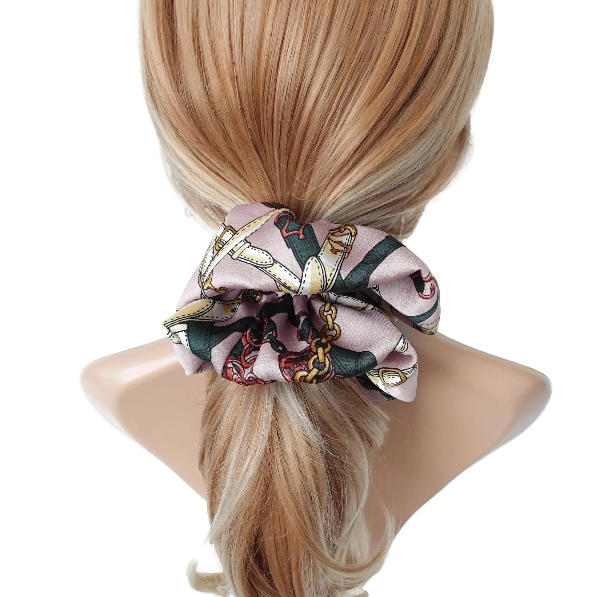 chain print oversized scrunchies large scrunchie stylish women hair ties