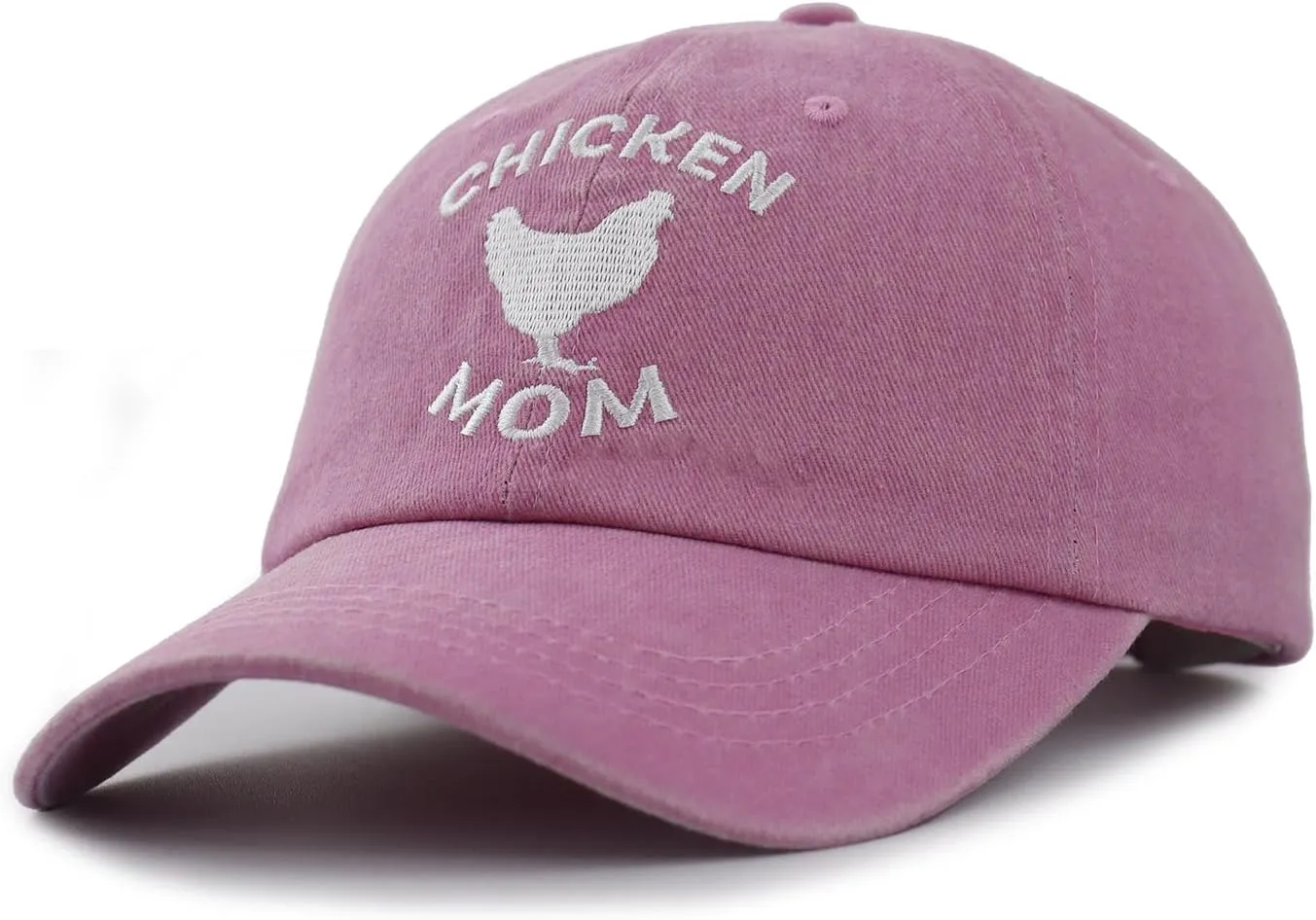 Chicken Mom Hat for Women, Adjustable Embroidered Cotton Baseball Cap