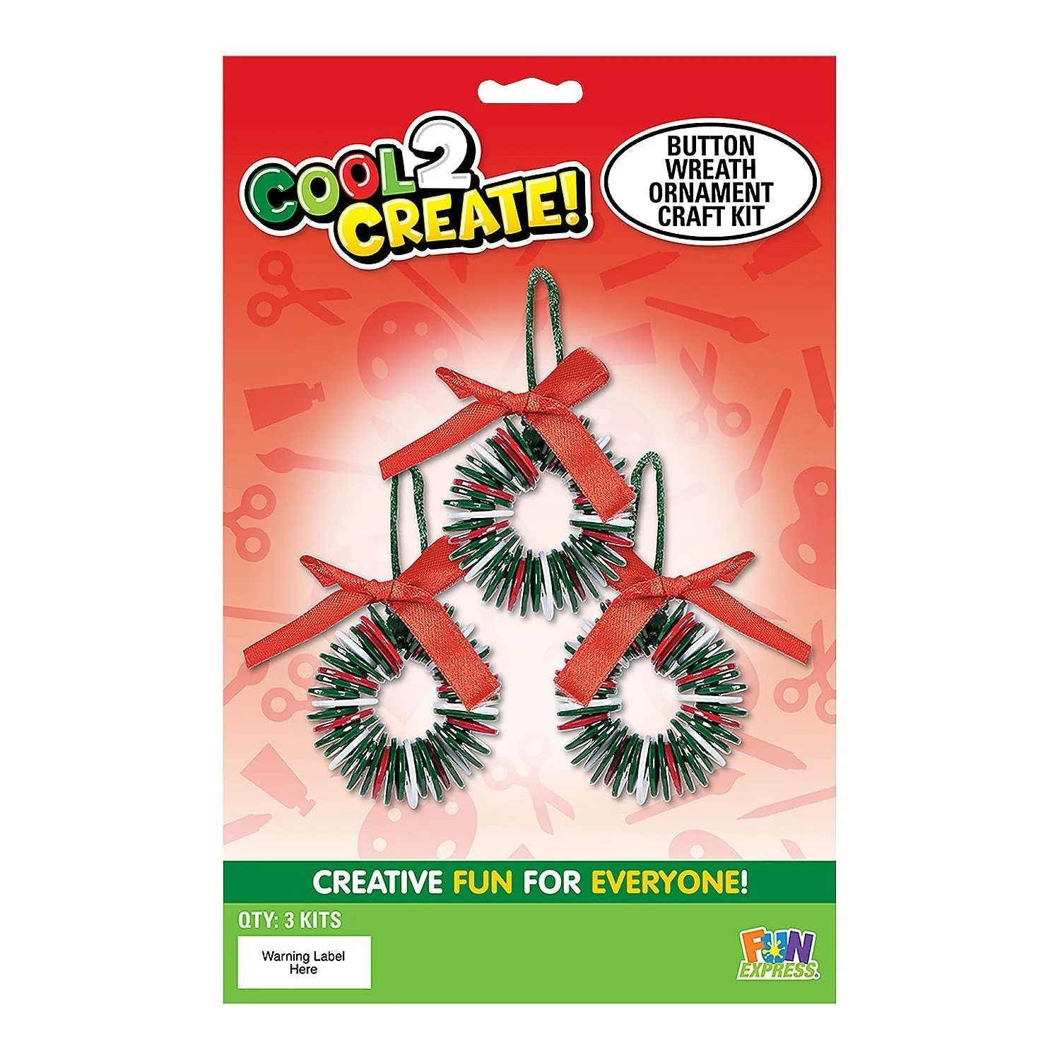 Christmas Cool2Create Green & Red Button Wreath Ornament Craft Kit |  1 Kit