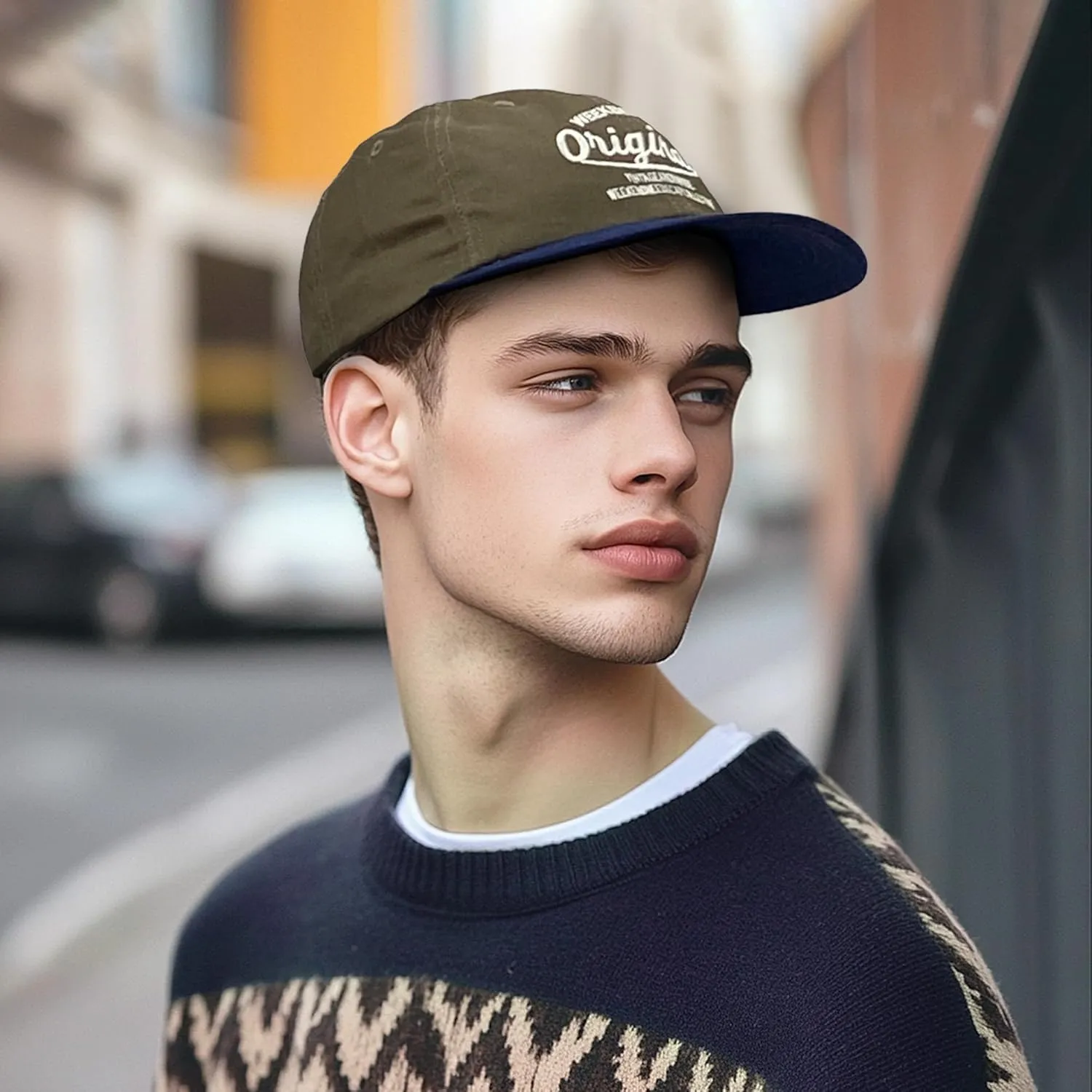 CLAPE Vintage Snapback Trucker Hat for Men Women Baseball Caps Unstructured Cotton Flat Brim Cap Street Hip Hop Camp Hat