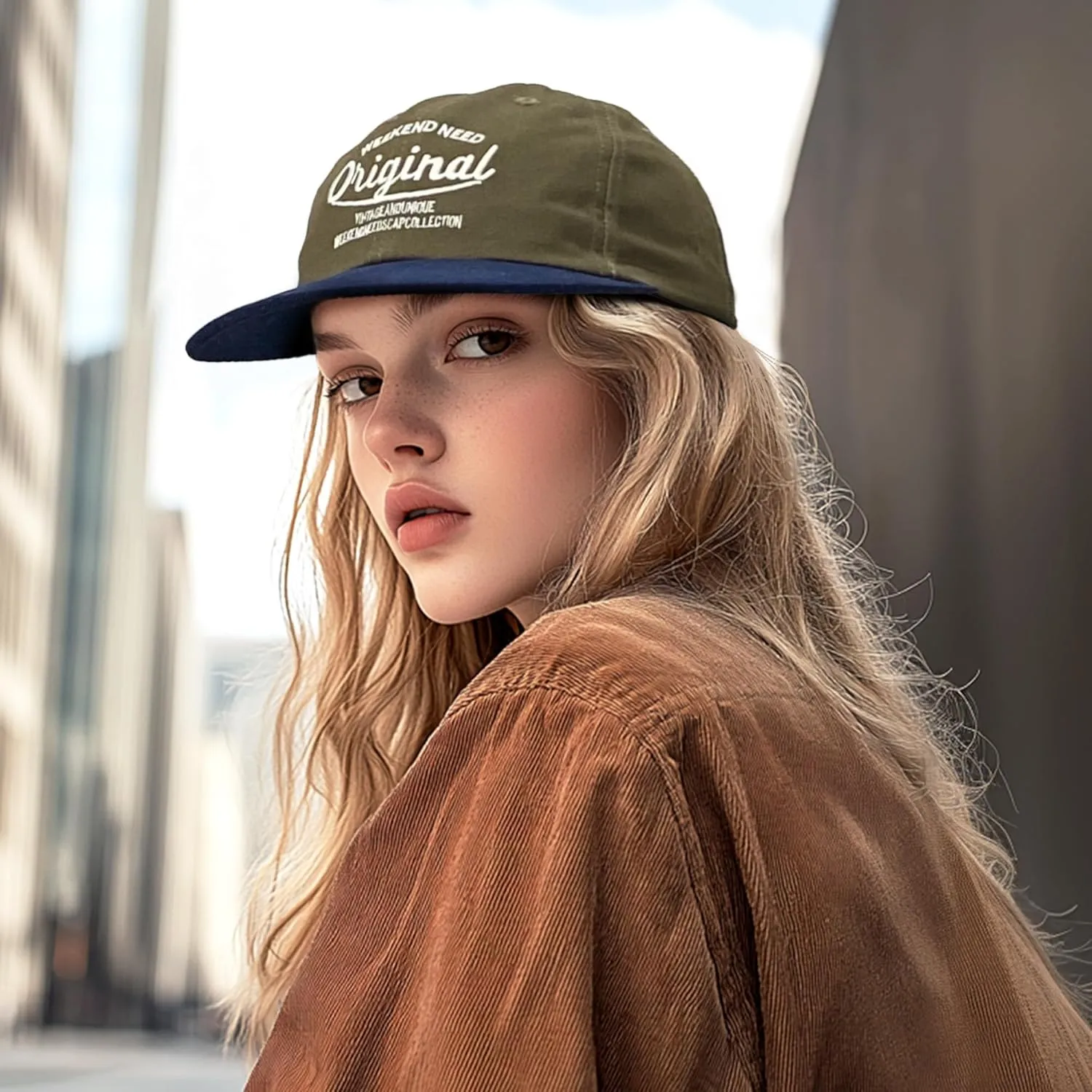 CLAPE Vintage Snapback Trucker Hat for Men Women Baseball Caps Unstructured Cotton Flat Brim Cap Street Hip Hop Camp Hat