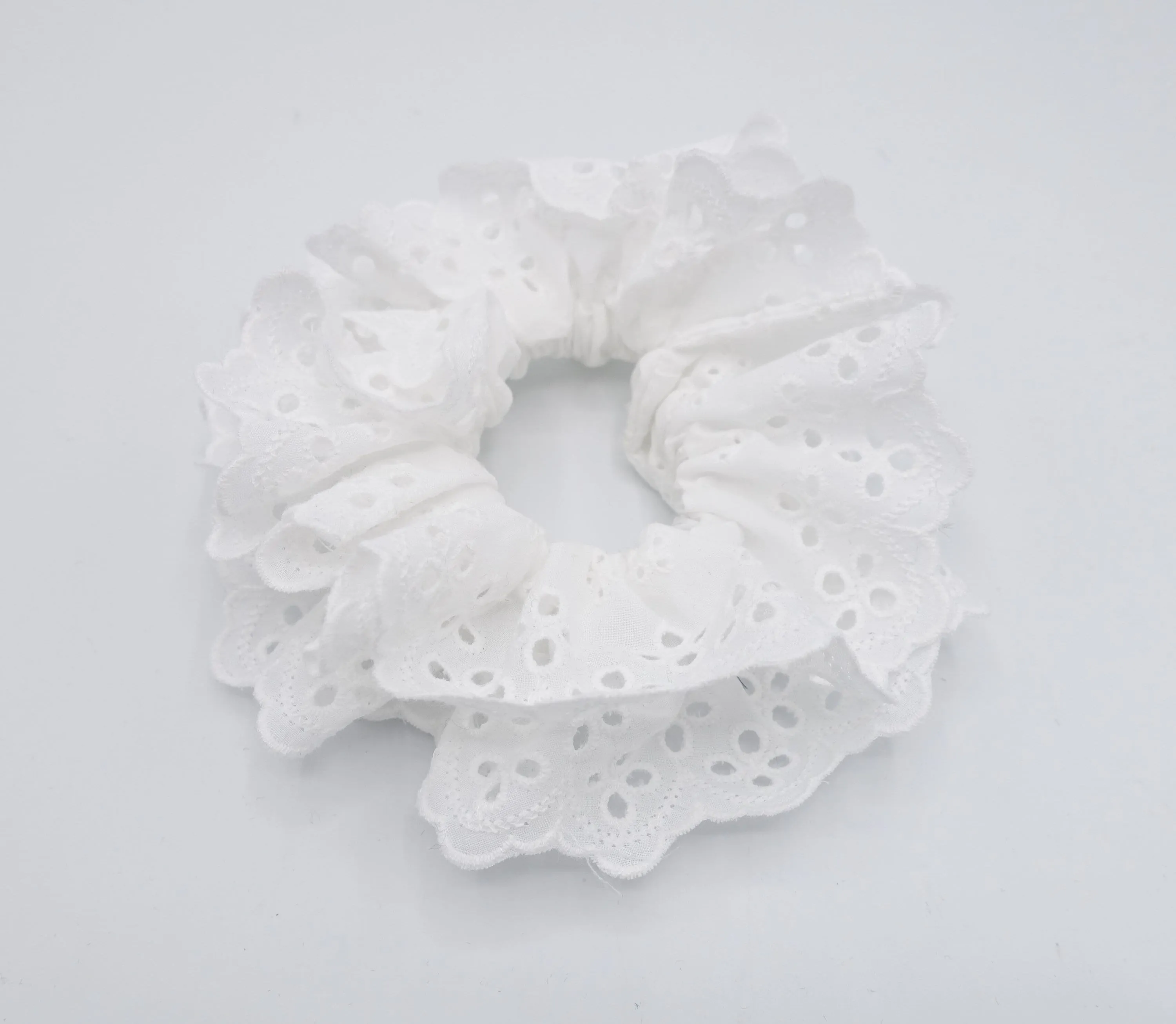cotton eyelet basic scrunchies