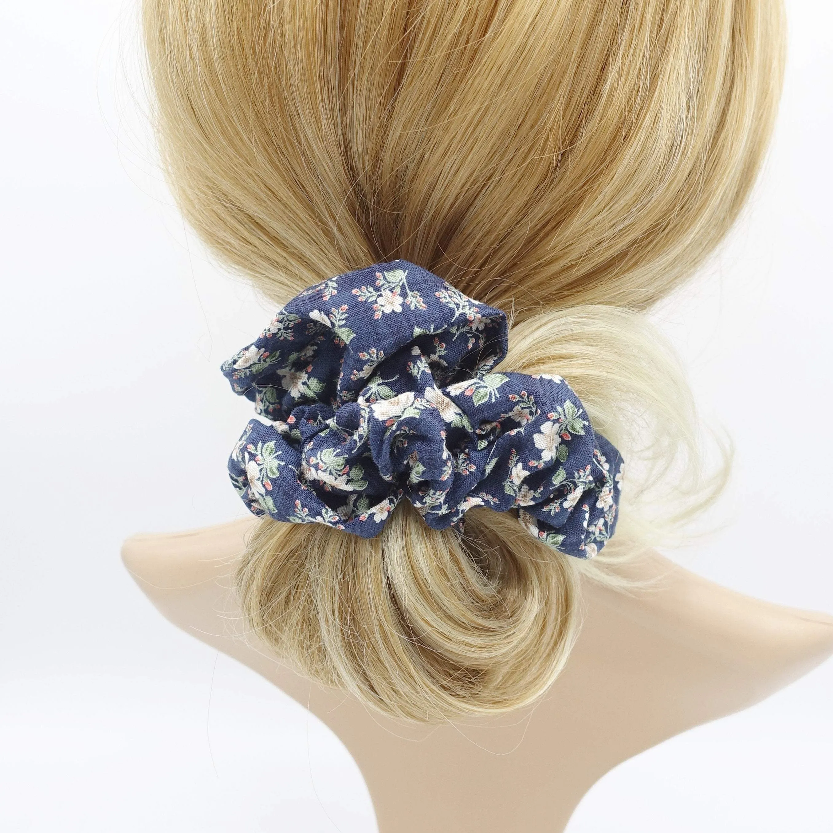 cotton floral scrunchies pale color hair elastic scrunchie for women