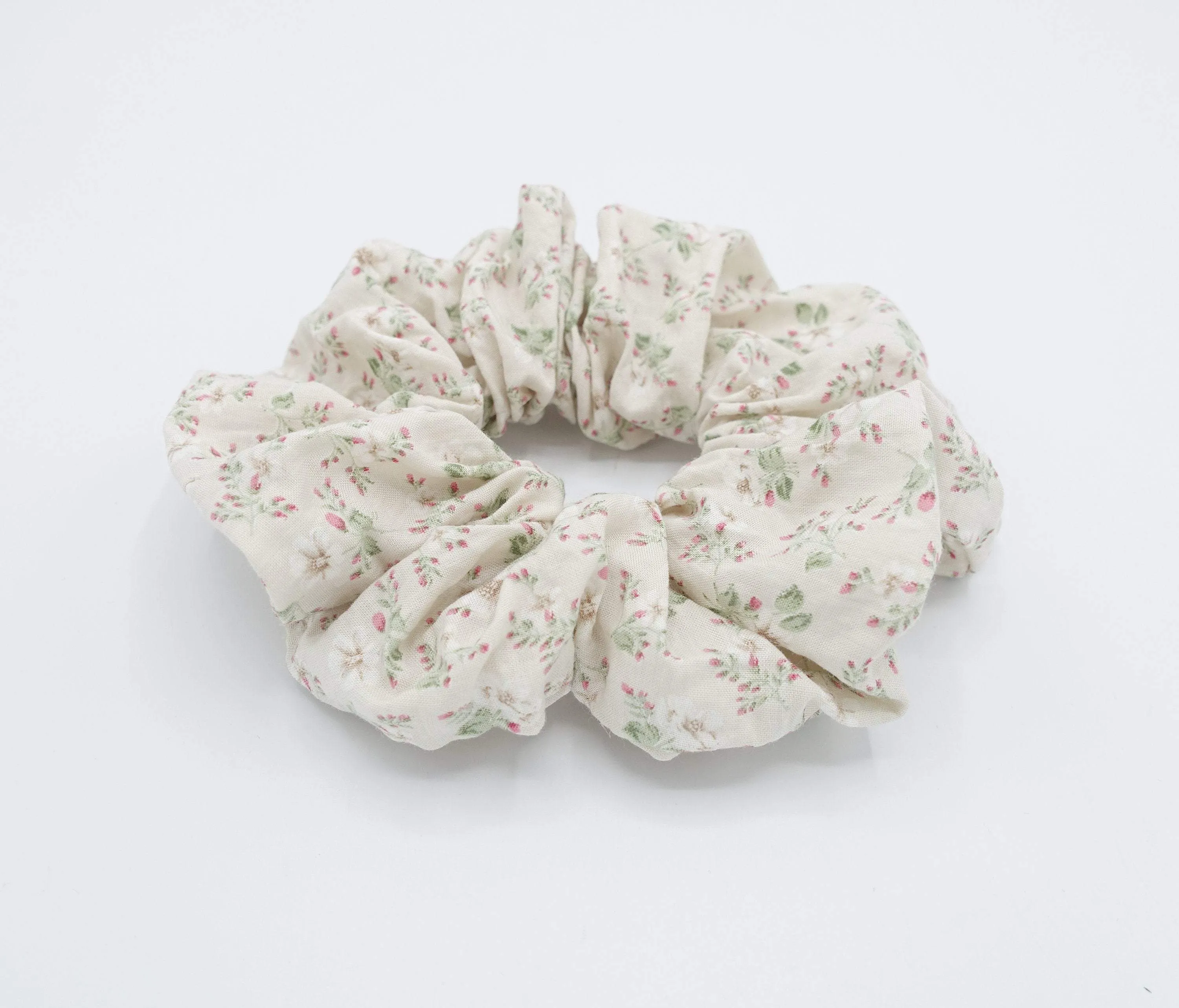 cotton floral scrunchies pale color hair elastic scrunchie for women