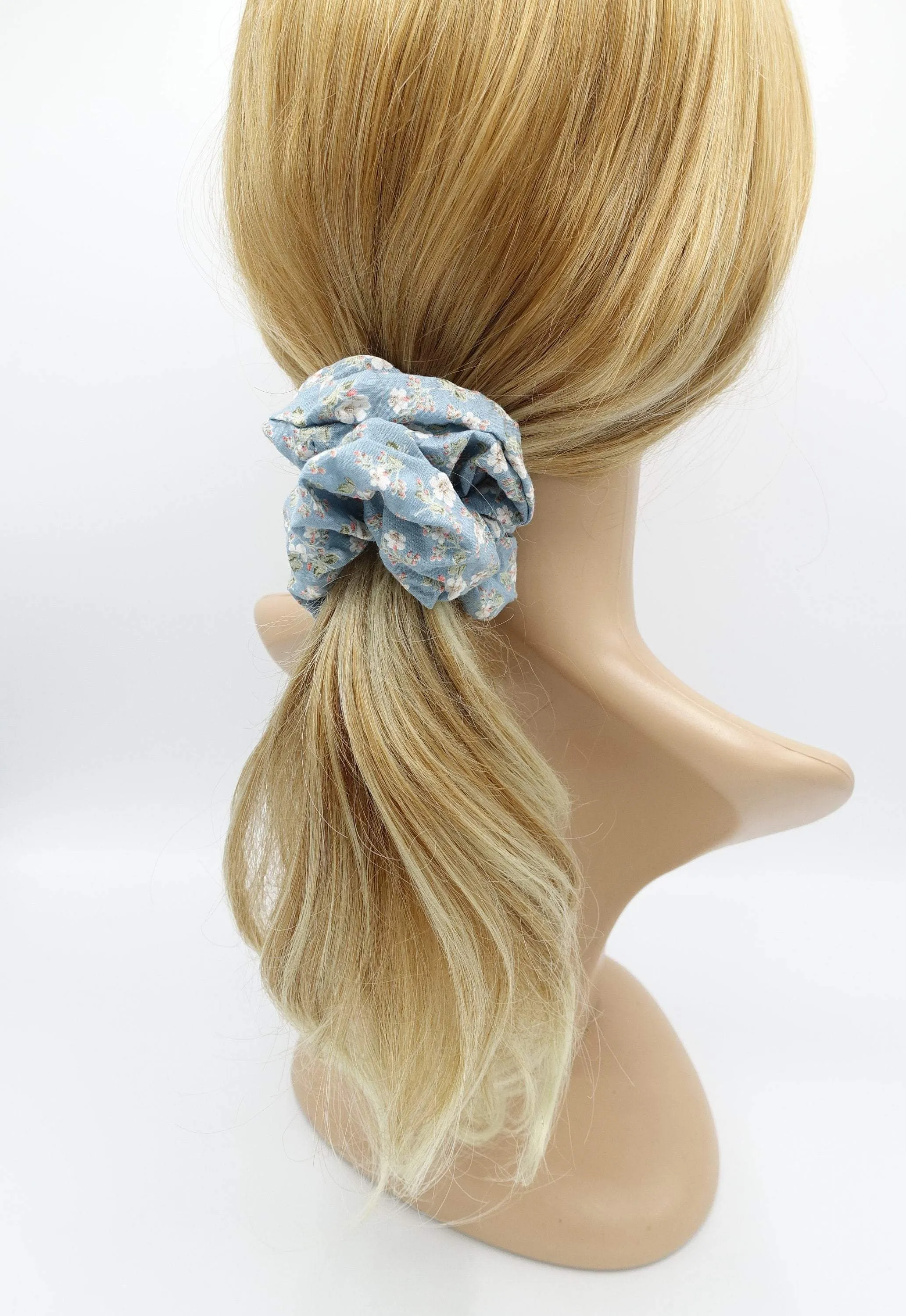 cotton floral scrunchies pale color hair elastic scrunchie for women