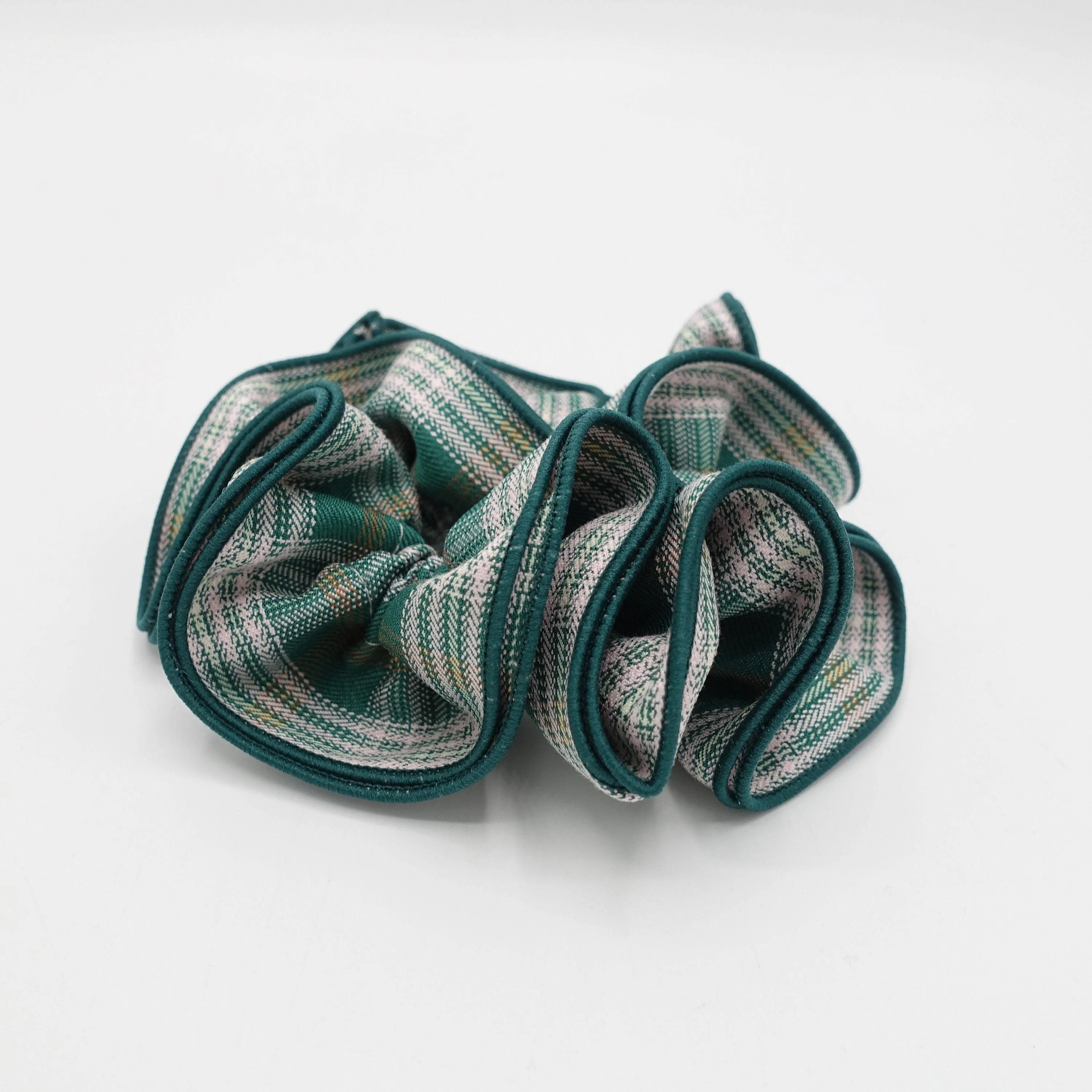 cotton plaid scrunchies medium hair elastic accessory