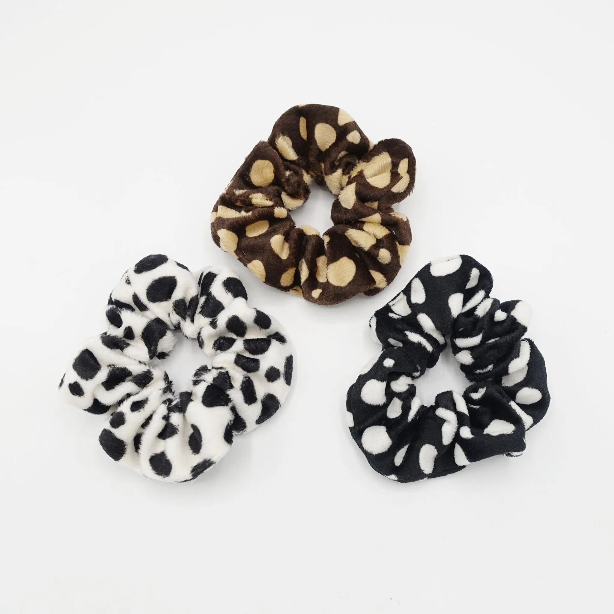 dalmatian pattern scrunchies medium Fall Winter hair elastic scrunchy