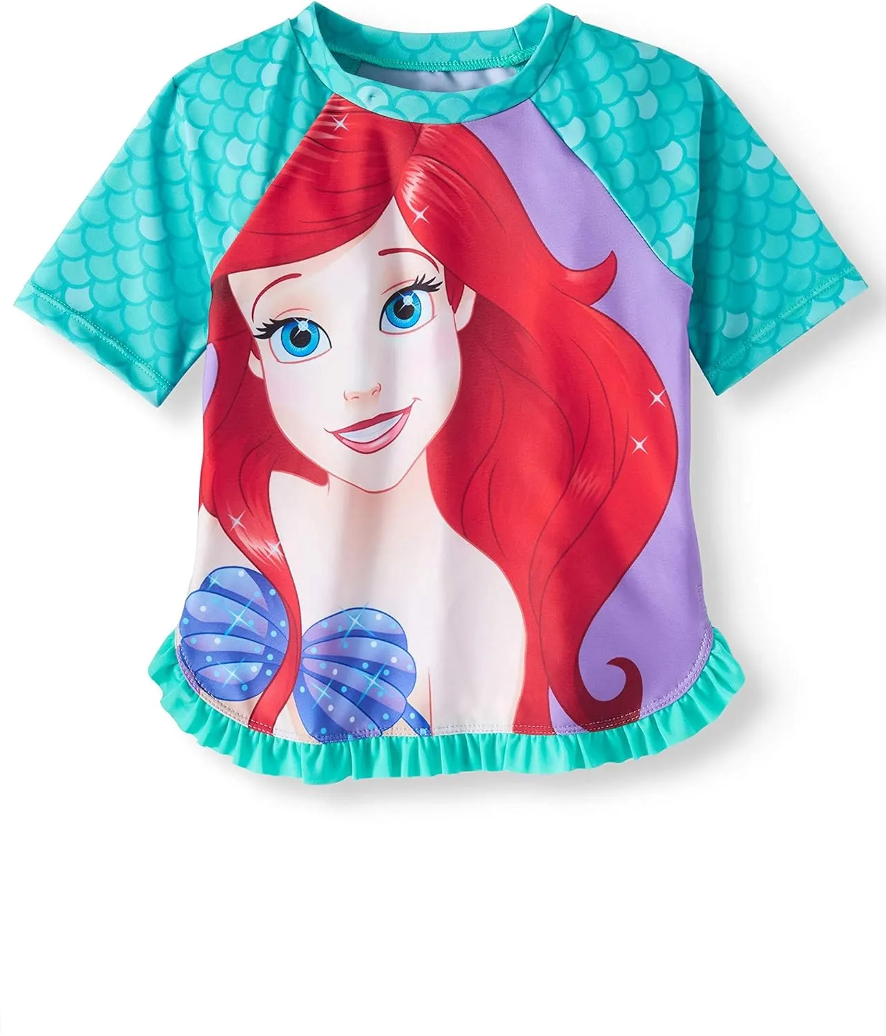 Disney The Little Mermaid Princess Ariel Toddler Girls Rash Guard Shirt