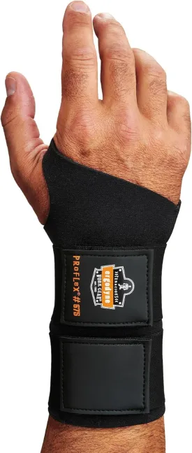 Ergodyne - 16624 ProFlex 675 Ambidextrous Double-Strap Wrist Support, Black, Large