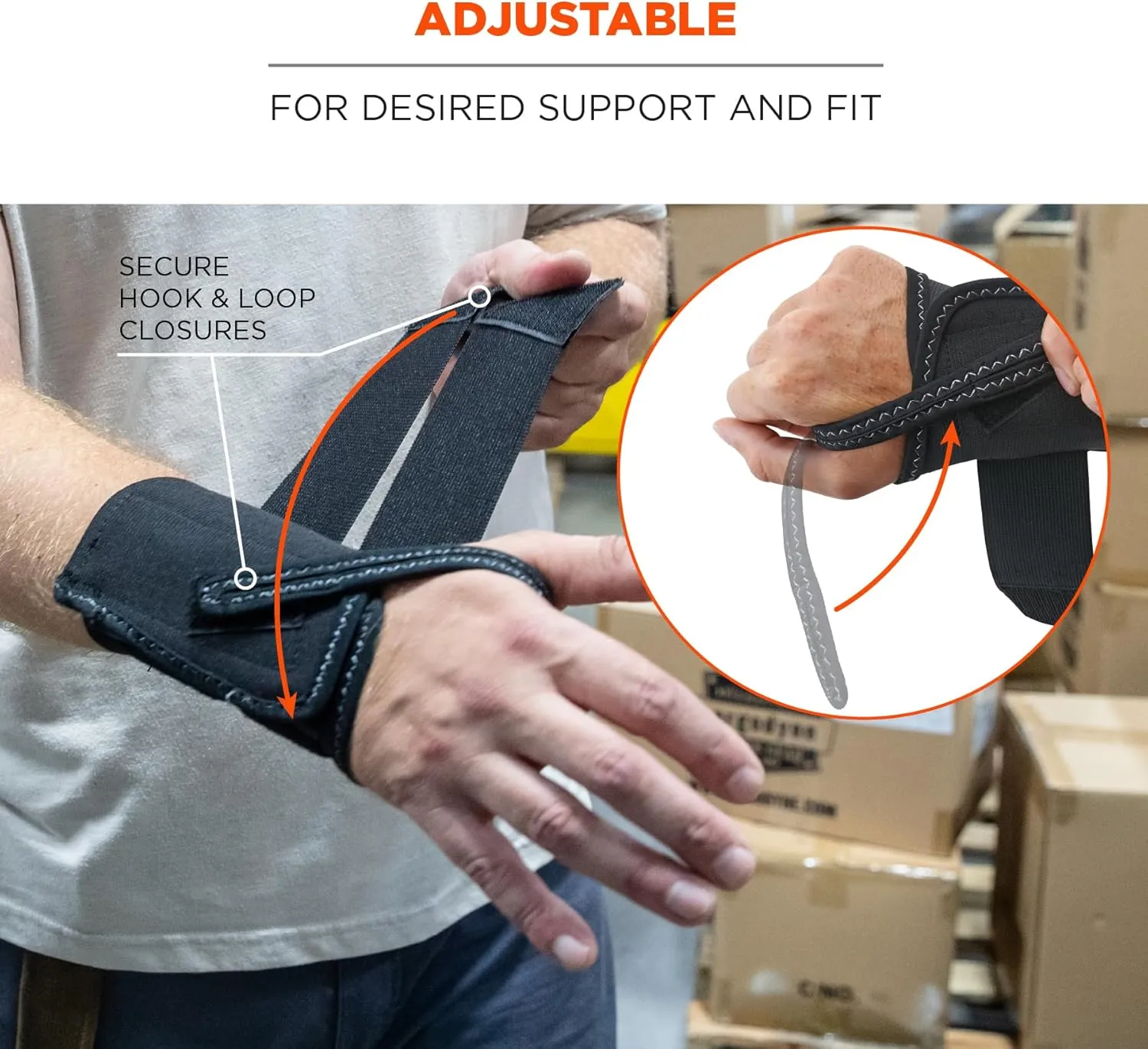 Ergodyne ProFlex 4010 Double-Strap Left Wrist Support, Black, Medium