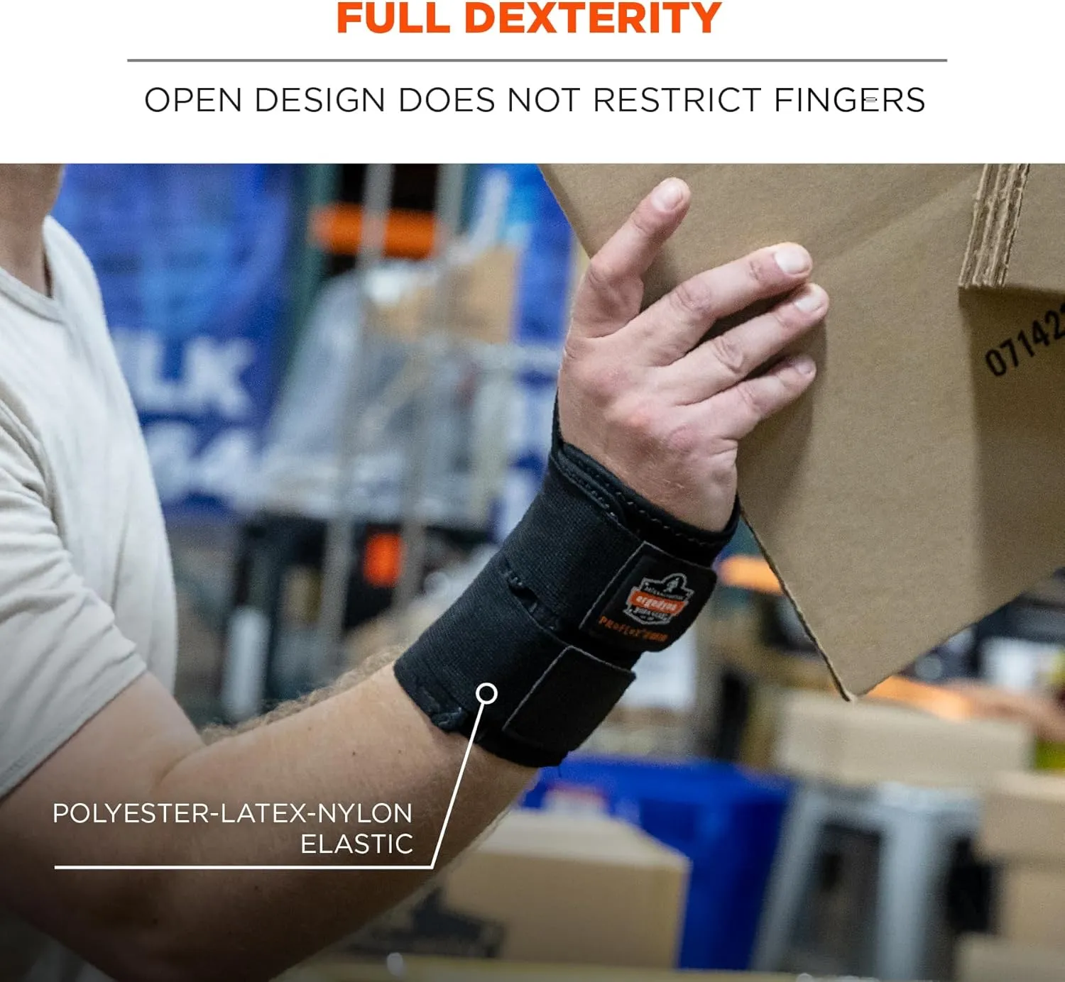Ergodyne ProFlex 4010 Double-Strap Left Wrist Support, Black, Medium