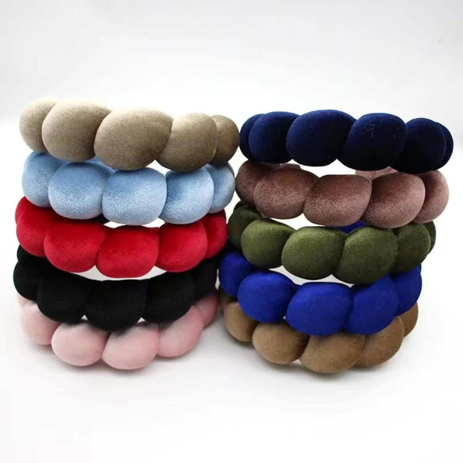 Fashion Headbands for Women Padded Fabric Hair Bands Wide Velvet Non Slip Headband Hair Accessories for Women Girls (Navy Blue)