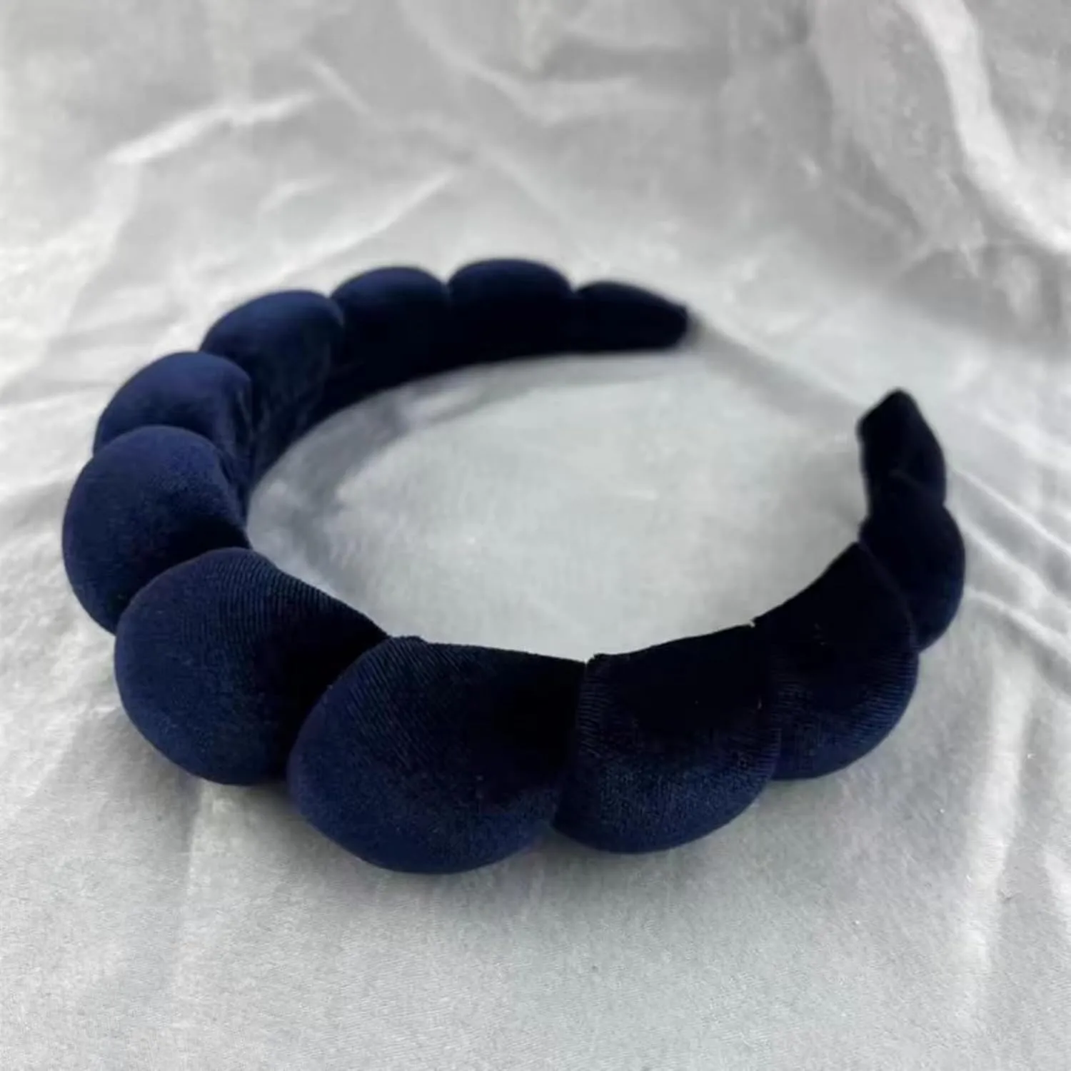 Fashion Headbands for Women Padded Fabric Hair Bands Wide Velvet Non Slip Headband Hair Accessories for Women Girls (Navy Blue)